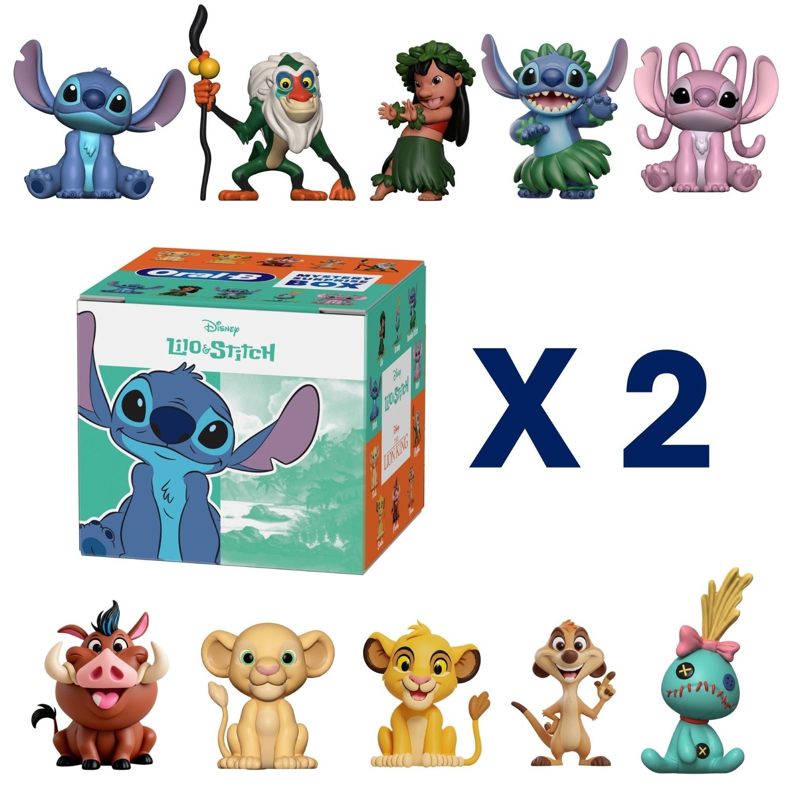 Oral-B Stitch & Lion King Toy Box for Kids - Pack of 2