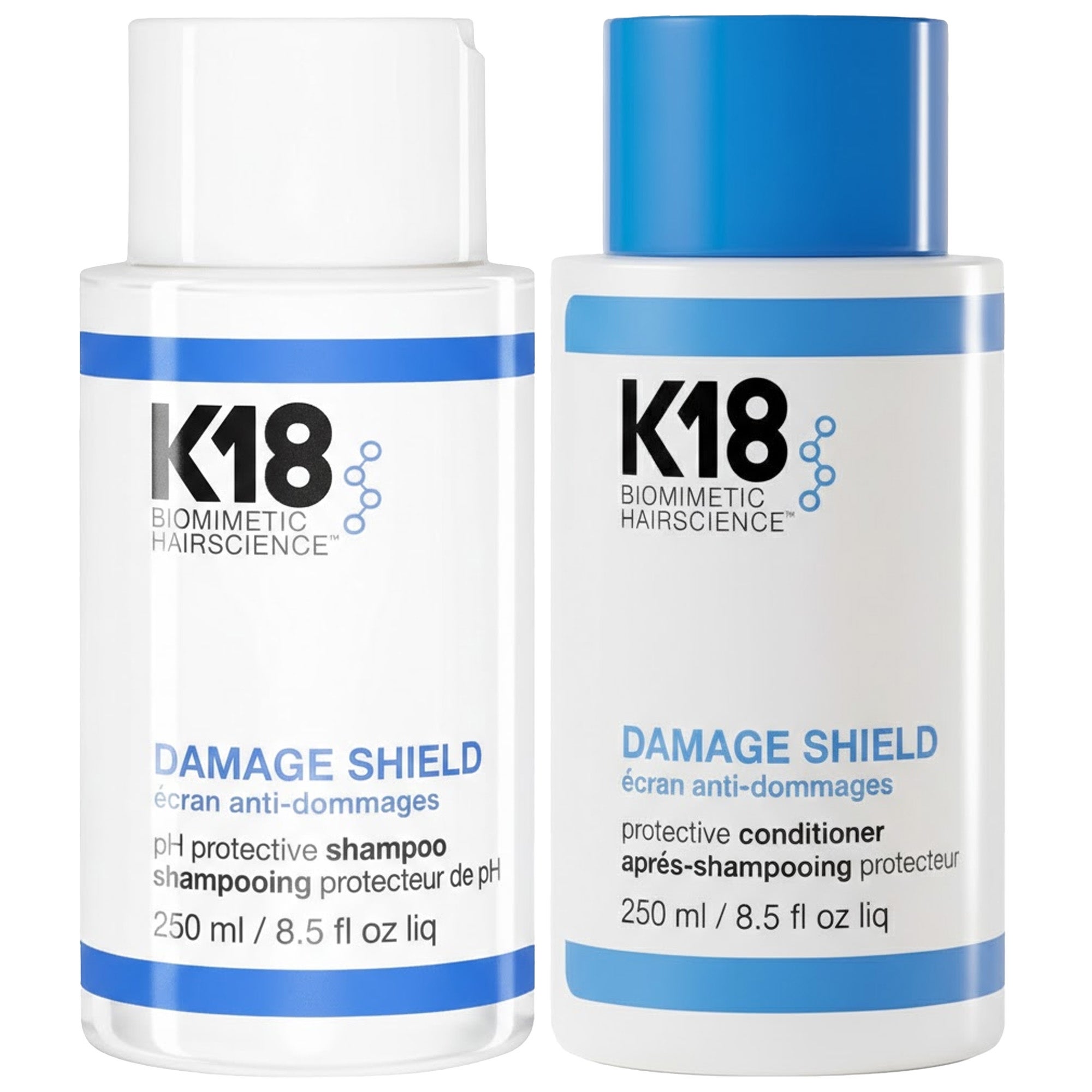K18: K18  Duo: K18 Biomimetic Hairscience Damage Shield Shampoo 250ml & Conditioner 250ml