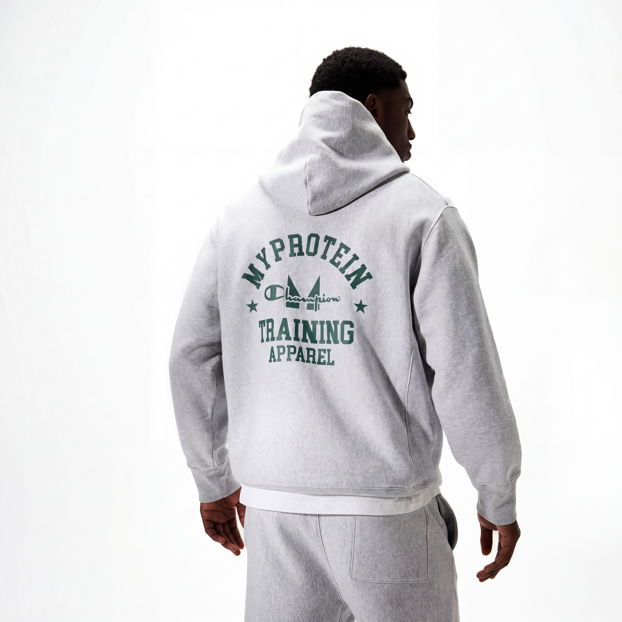 Myprotein X Champion Soft Reverse Weave Fleece Hoodie Grey Marl