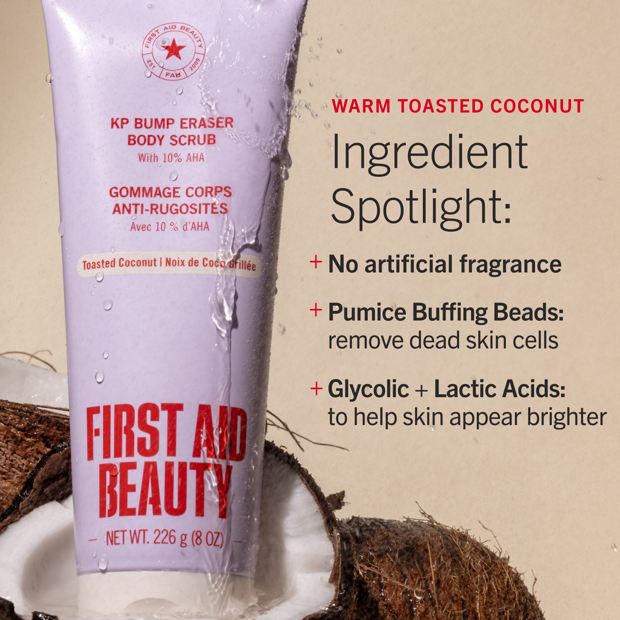 First Aid Beauty KP Bump Eraser Body Scrub Coconut 8.0 oz | Dermstore