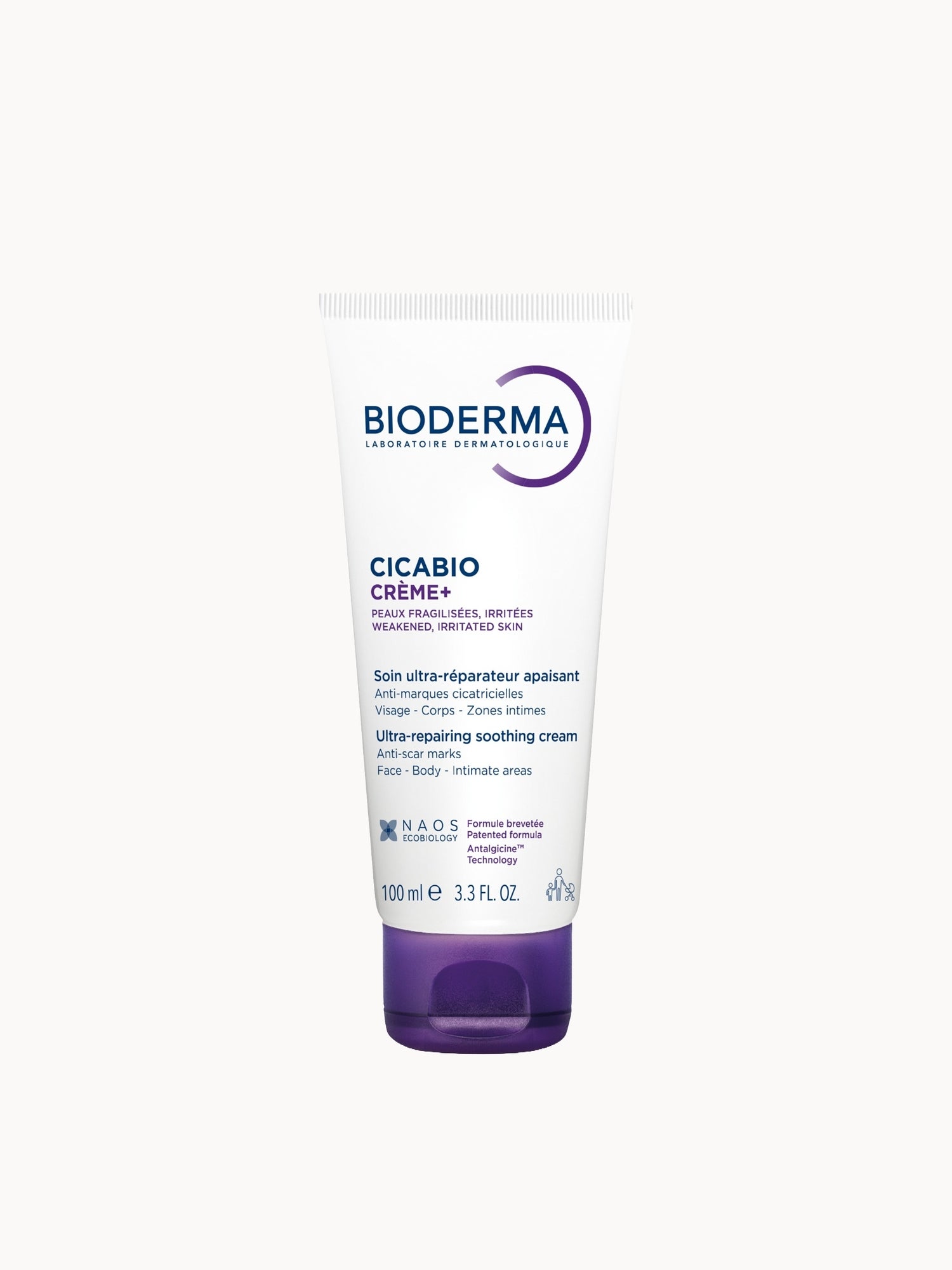 Bioderma Cicabio Creme+ Ultra-Repairing Soothing Healing Cream for Face & Body with Hyaluronic Acid 100ml