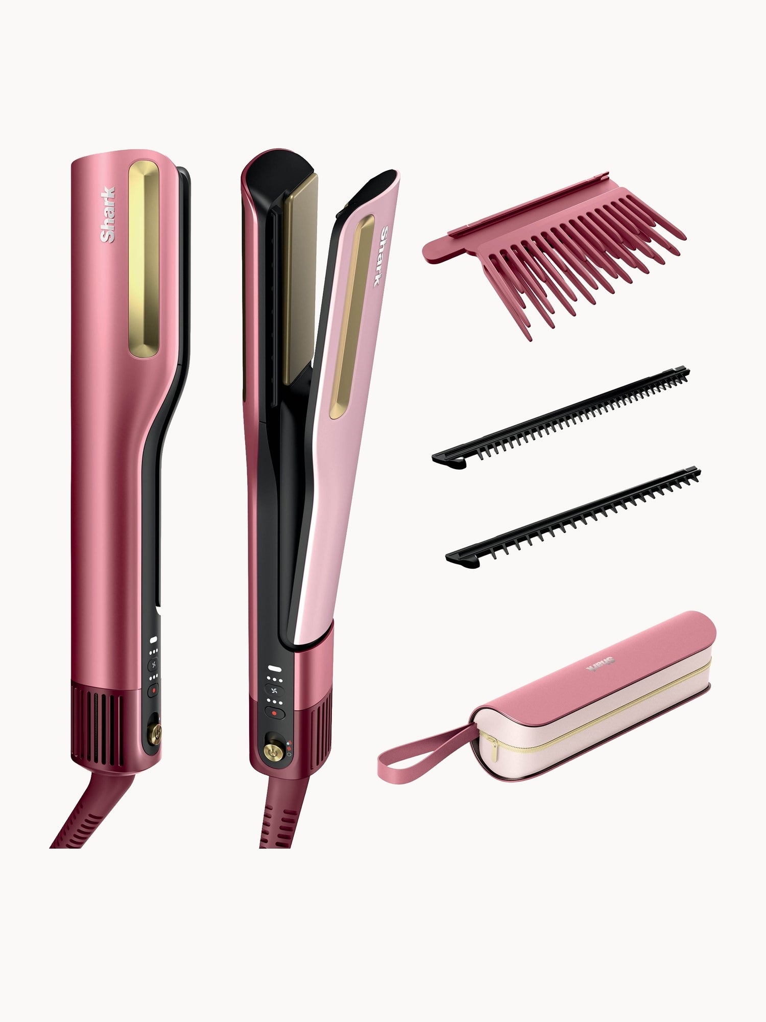 Shark SilkiPro Straight Hair Straightener + Dryer in One Tool - Rose Petal