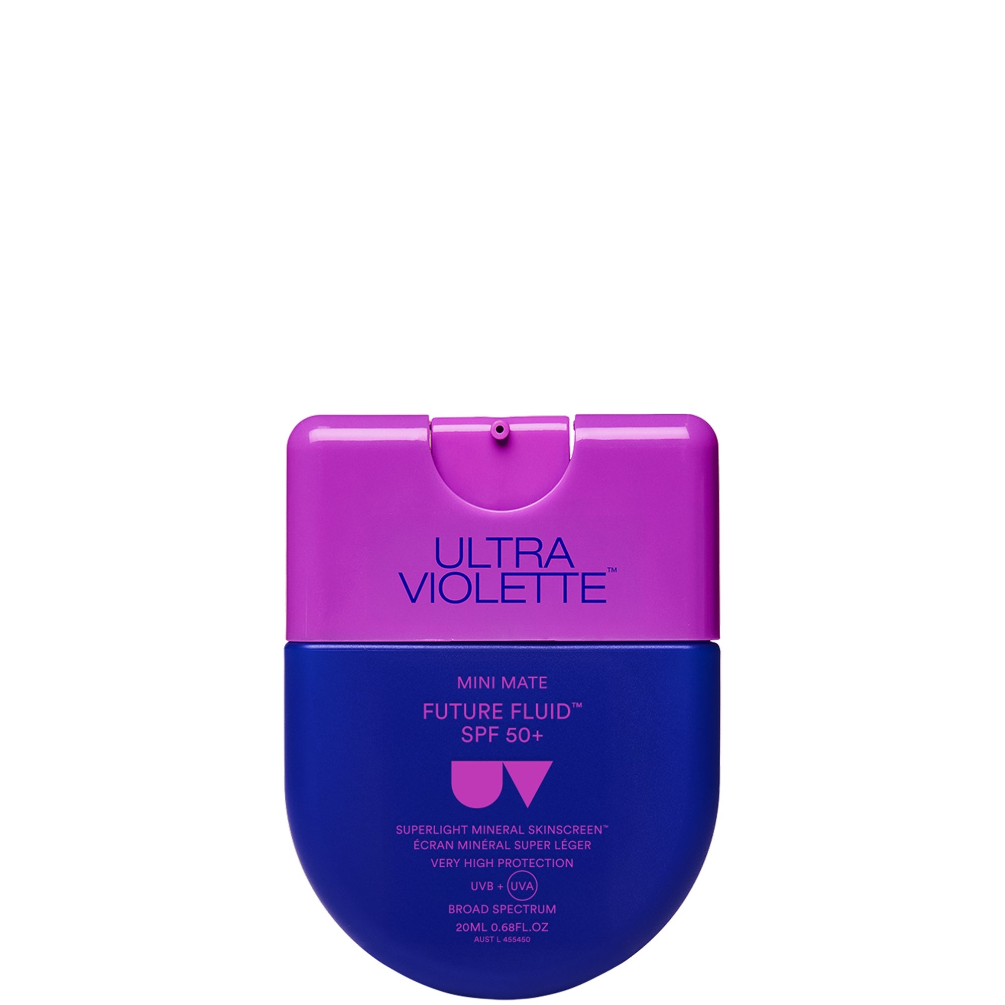 Ultraviolet ウルトラヴァイオレット プロップレプリカ Ultra Violette Future Fluid SPF 50+ Mini Mate 20ml | Cult Beauty