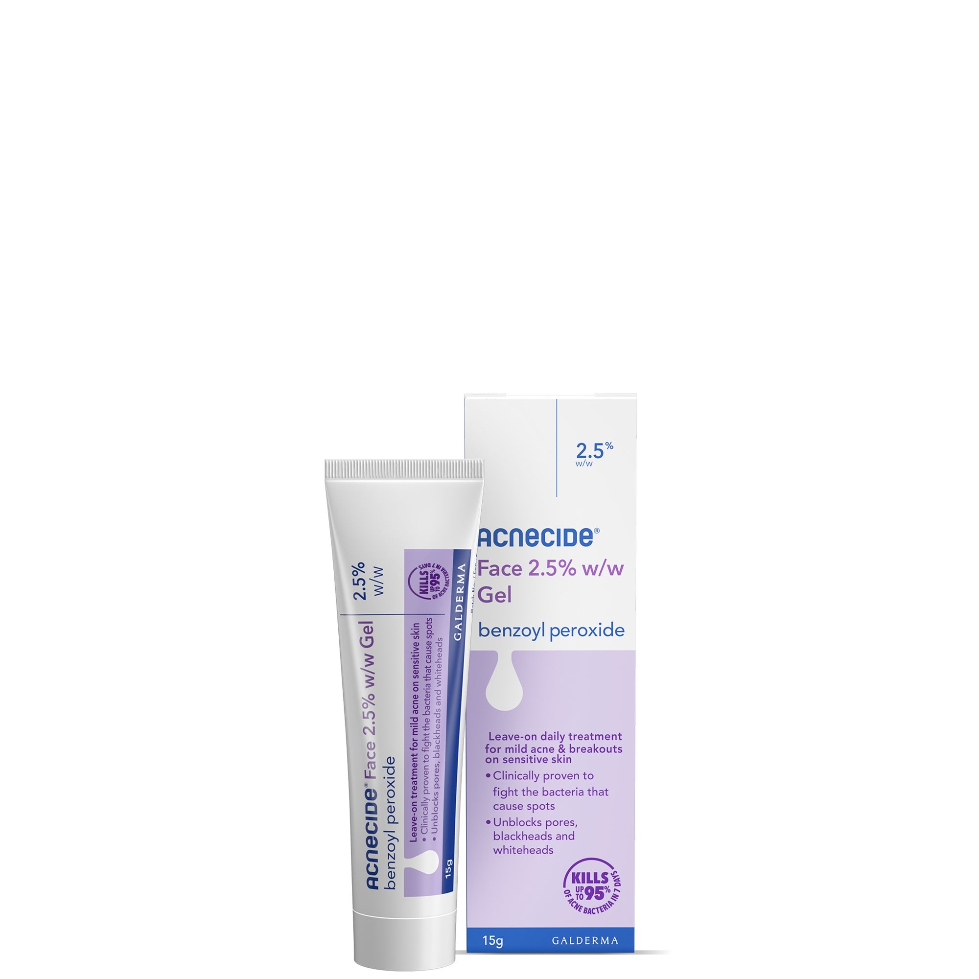 Acnecide: Acnecide Face Gel Spot Treatment with 2.5% Benzoyl Peroxide 15g