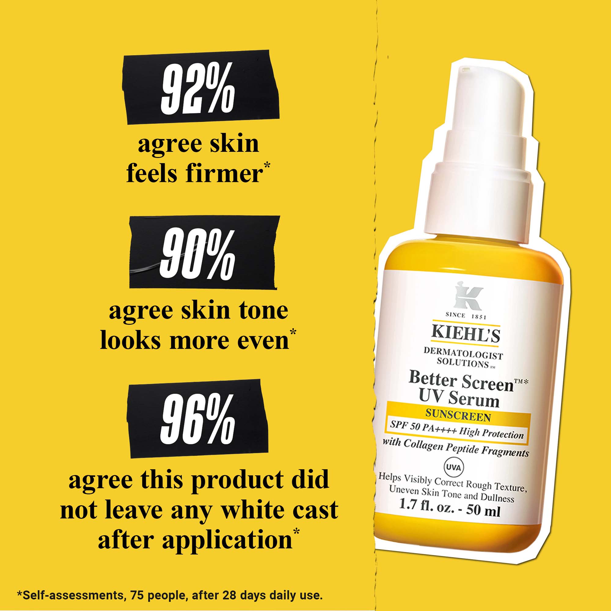 Kiehl's Better Screen UV Serum Sunscreen SPF50+ 15ml | LOOKFANTASTIC