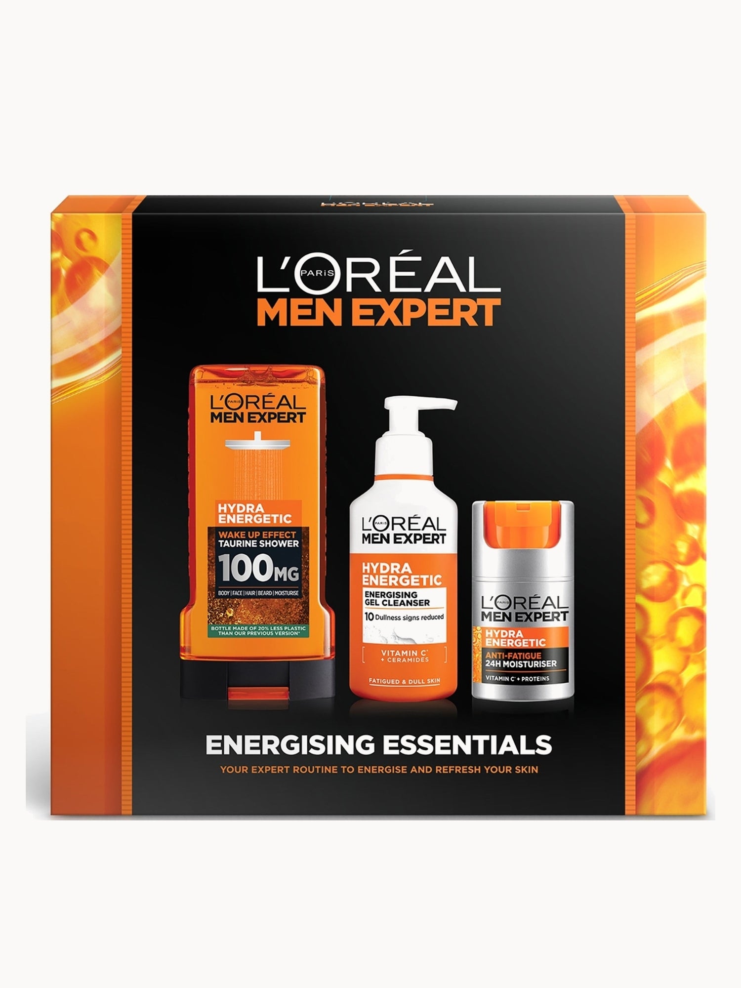 L'Oréal Paris Men Expert Energising Essentials Gift Set: Shower Gel, Cleanser and Moisturiser Complete Grooming Trio