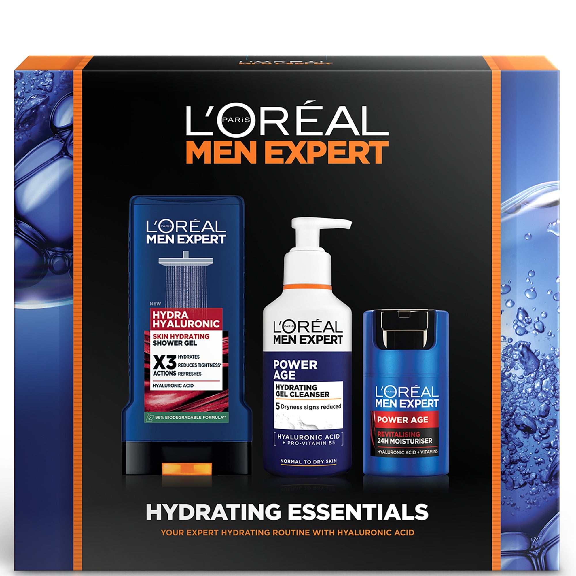 L'Oreal Paris Men Expert Fully Charged Washbag 4 Piece Gift Set