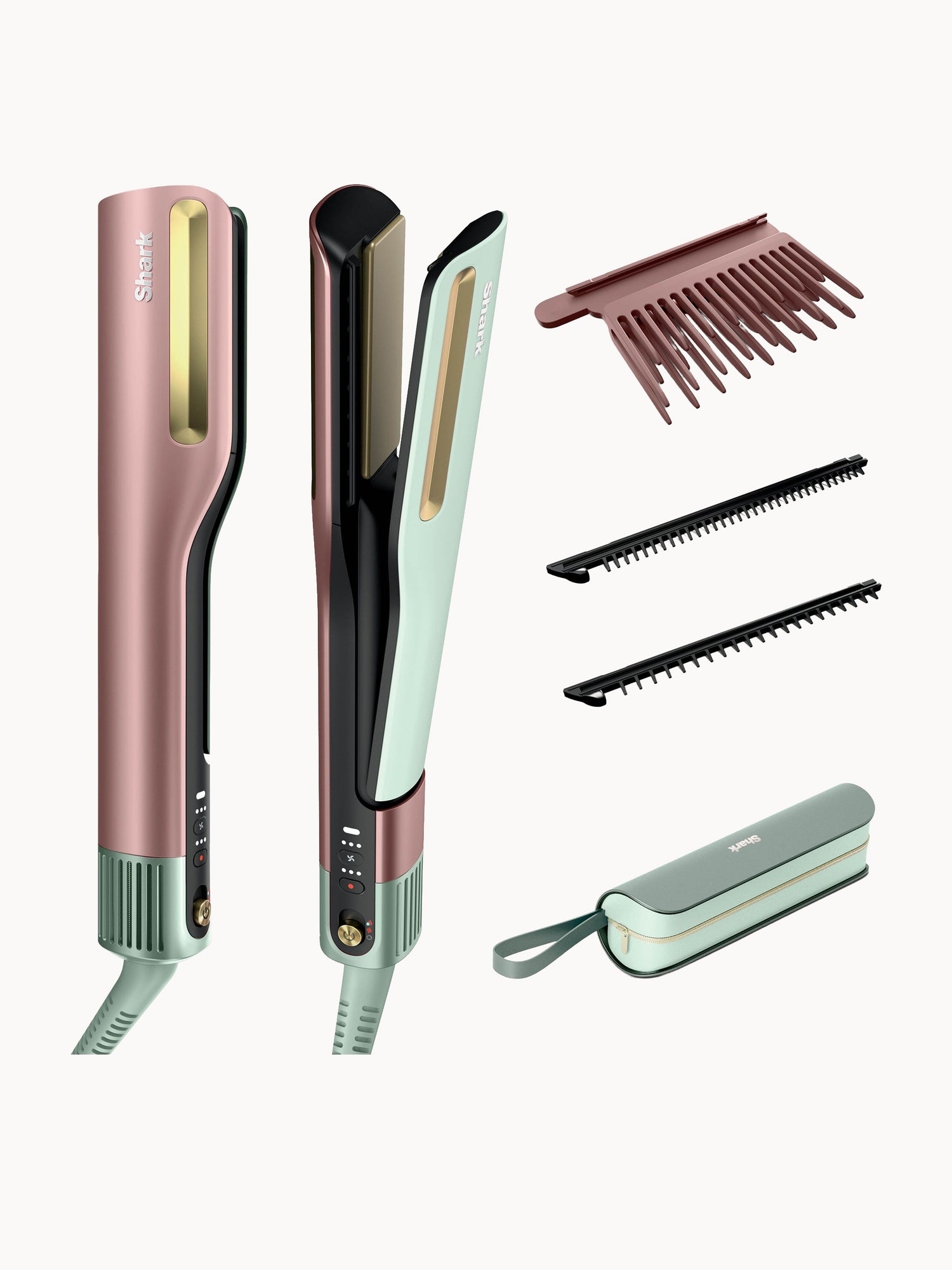 Shark SilkiPro Straight Hair Straightener + Dryer in One Tool - Strawberry Matcha