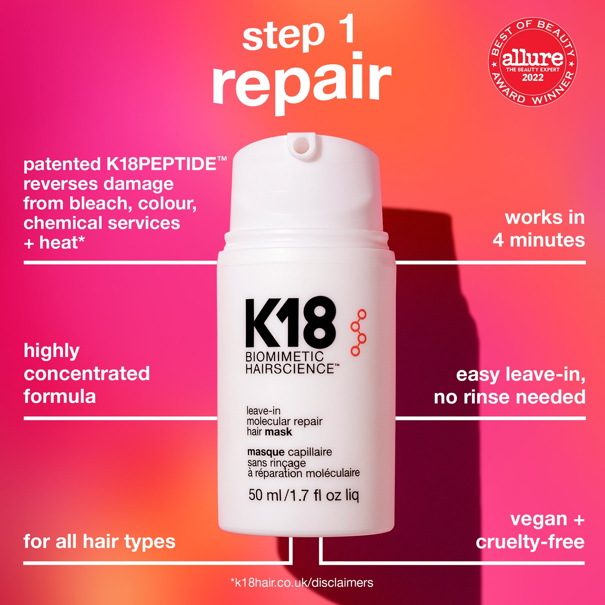 トリートメント k.beauty. K18 Biomimetic Hairscience Salon Blowout at Home Set (Worth