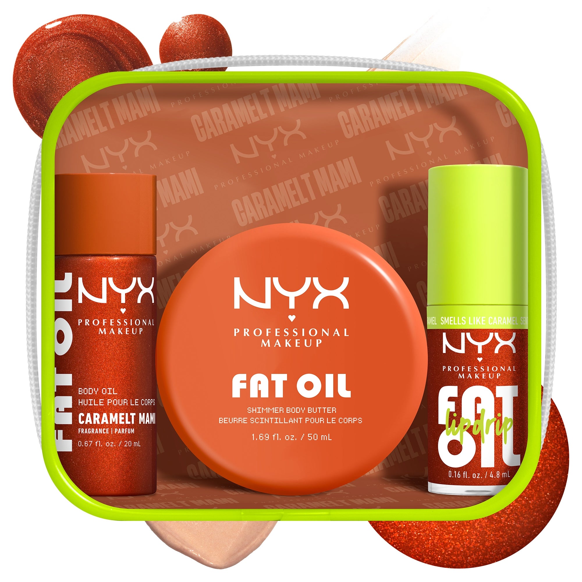 NYX LAガール コスメ まとめ売り NYX Professional Makeup Fat Oil Lip & Body Kit - Caramelt Mami