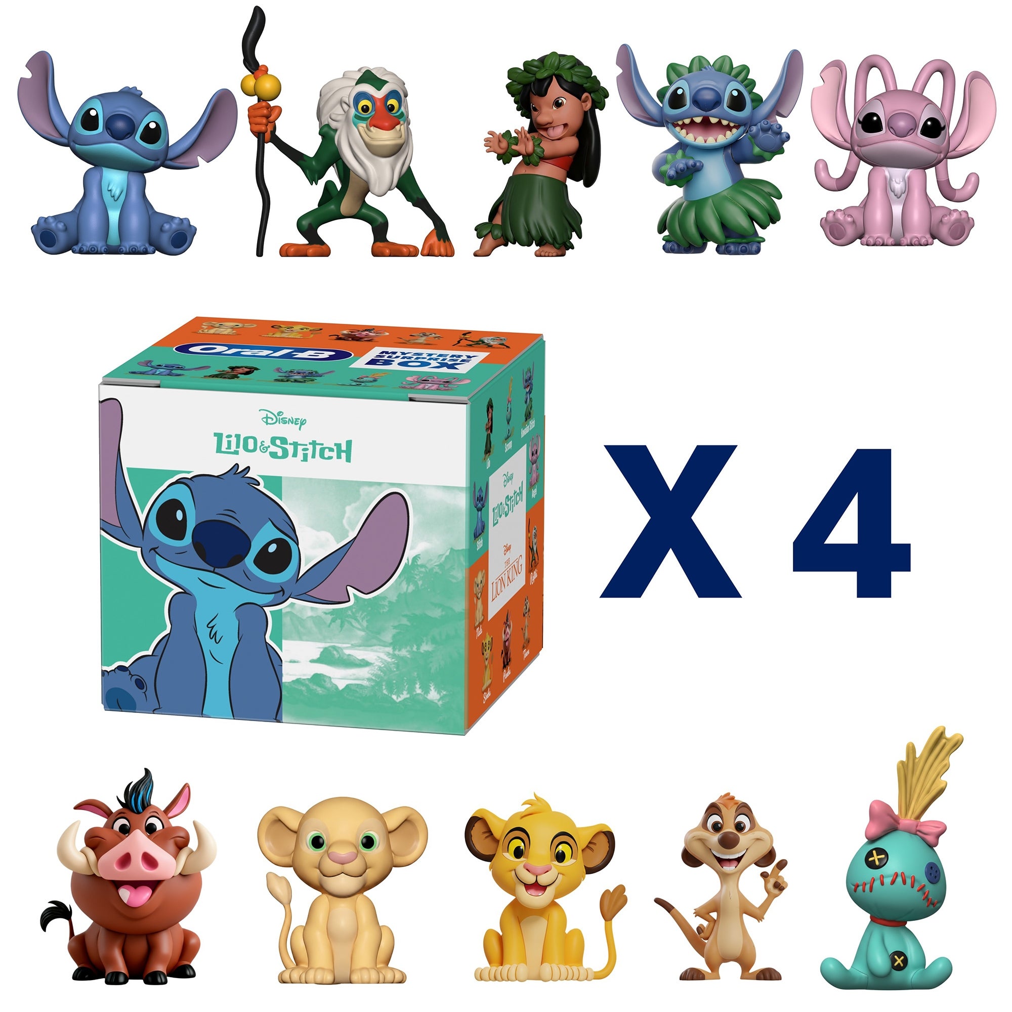 Oral-B Stitch & Lion King Toy Box for Kids x4