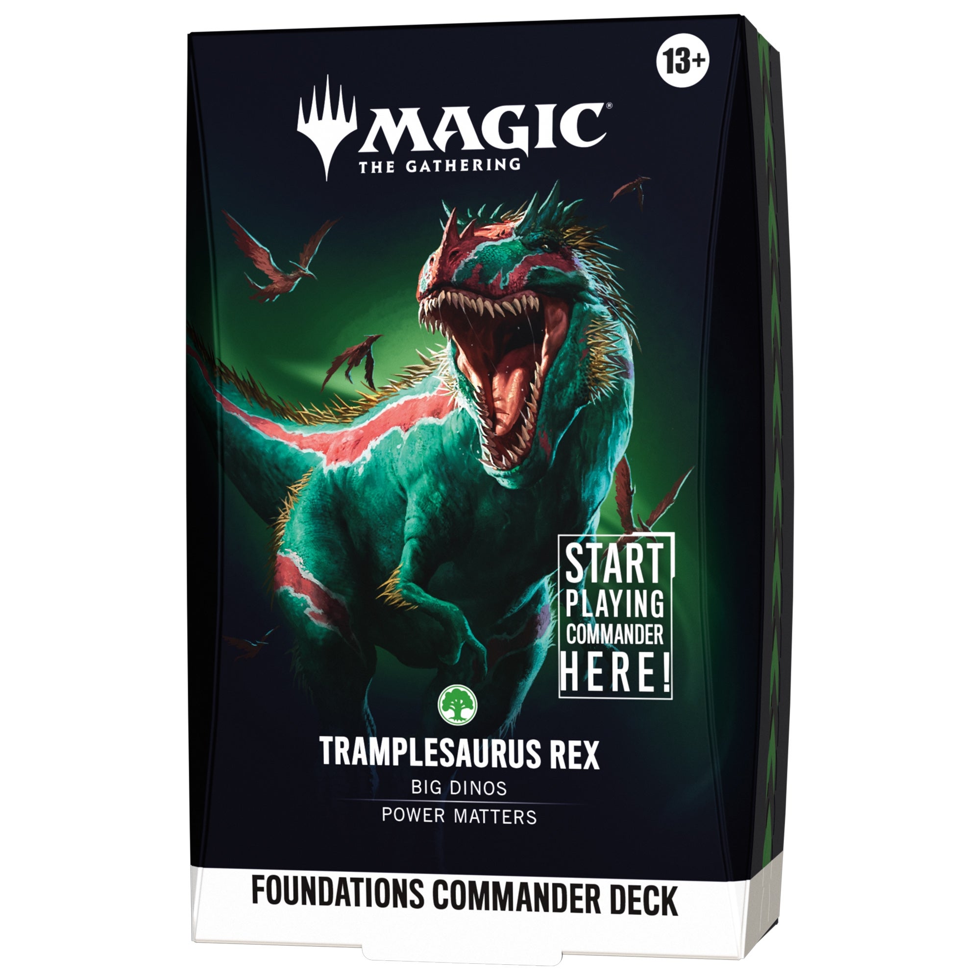 Magic: The Gathering Foundations Tramplesarus Rex Starter Commander Deck | Zavvi UK Magic: The Gathering Foundations Tramplesarus Rex Starter Commander Deck | Zavvi UK