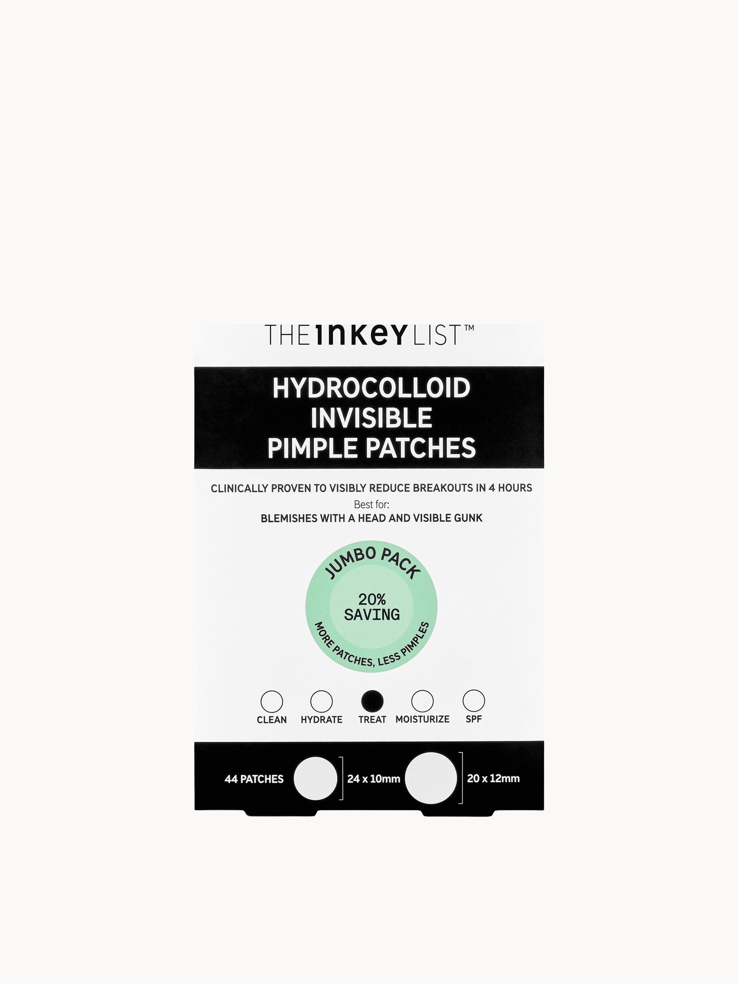 The INKEY List Hydrocolloid Invisible Pimple Patches Supersize 44 units