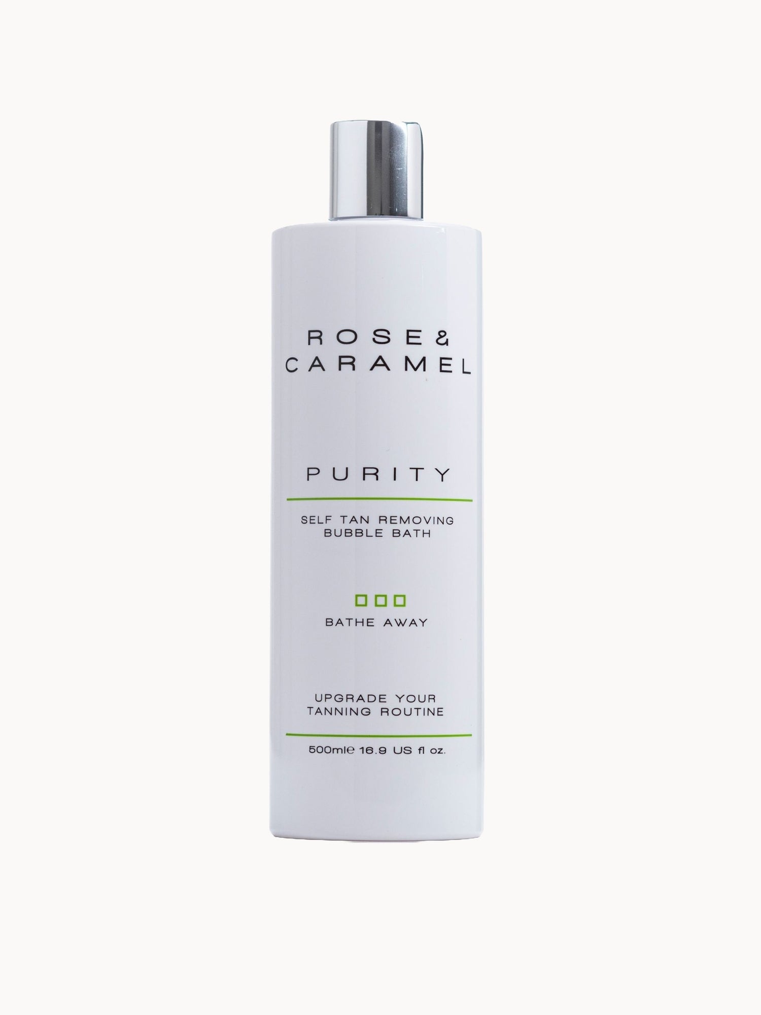 Rose & Caramel Purity Bathe Away Self Tan Removing Bubble Bath 500ml