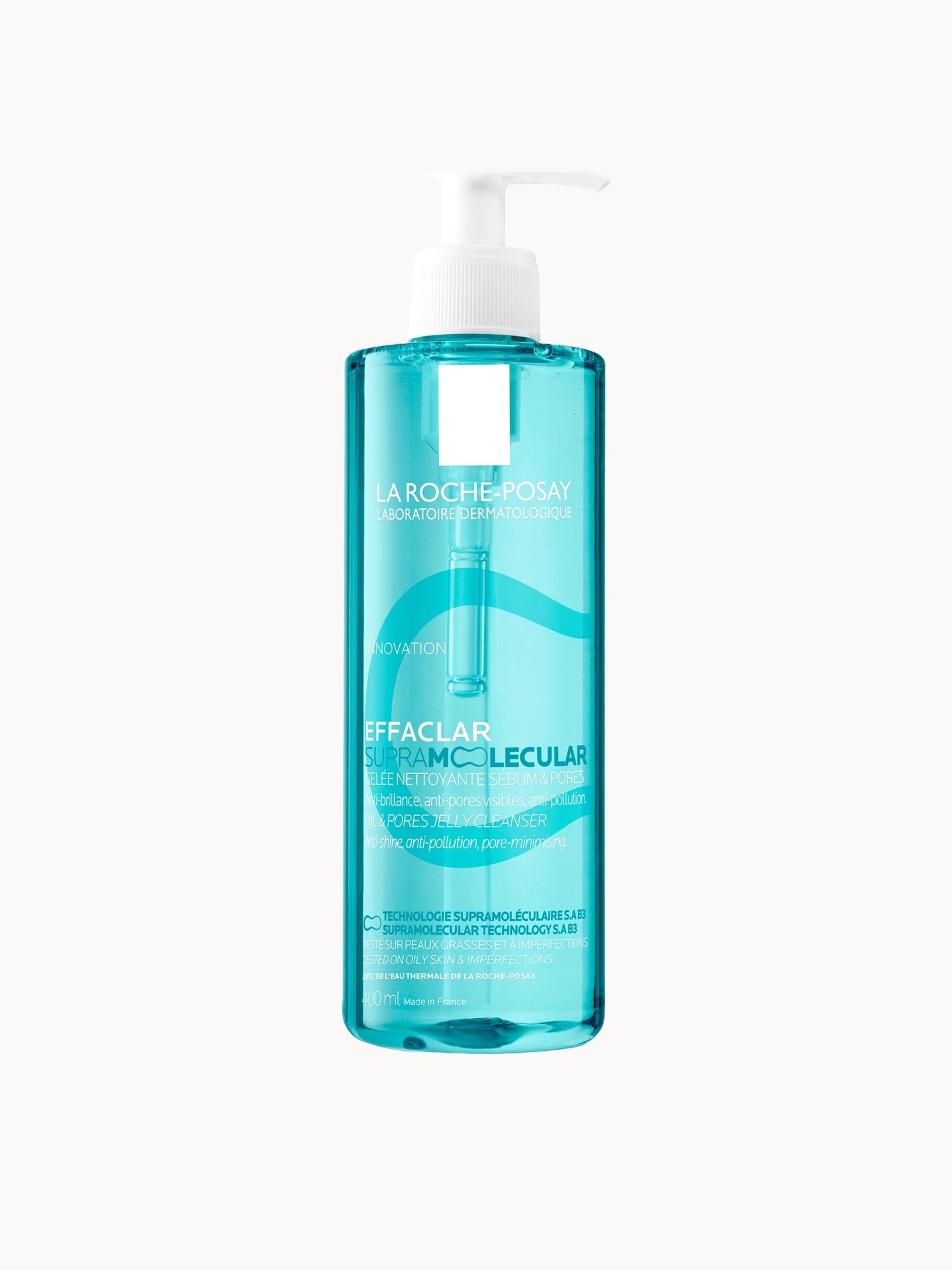 La Roche-Posay Effaclar Supramolecular Face Jelly Cleanser for Oily Skin & Visible Pores with Salicylic Acid & Niacinamide 400ml