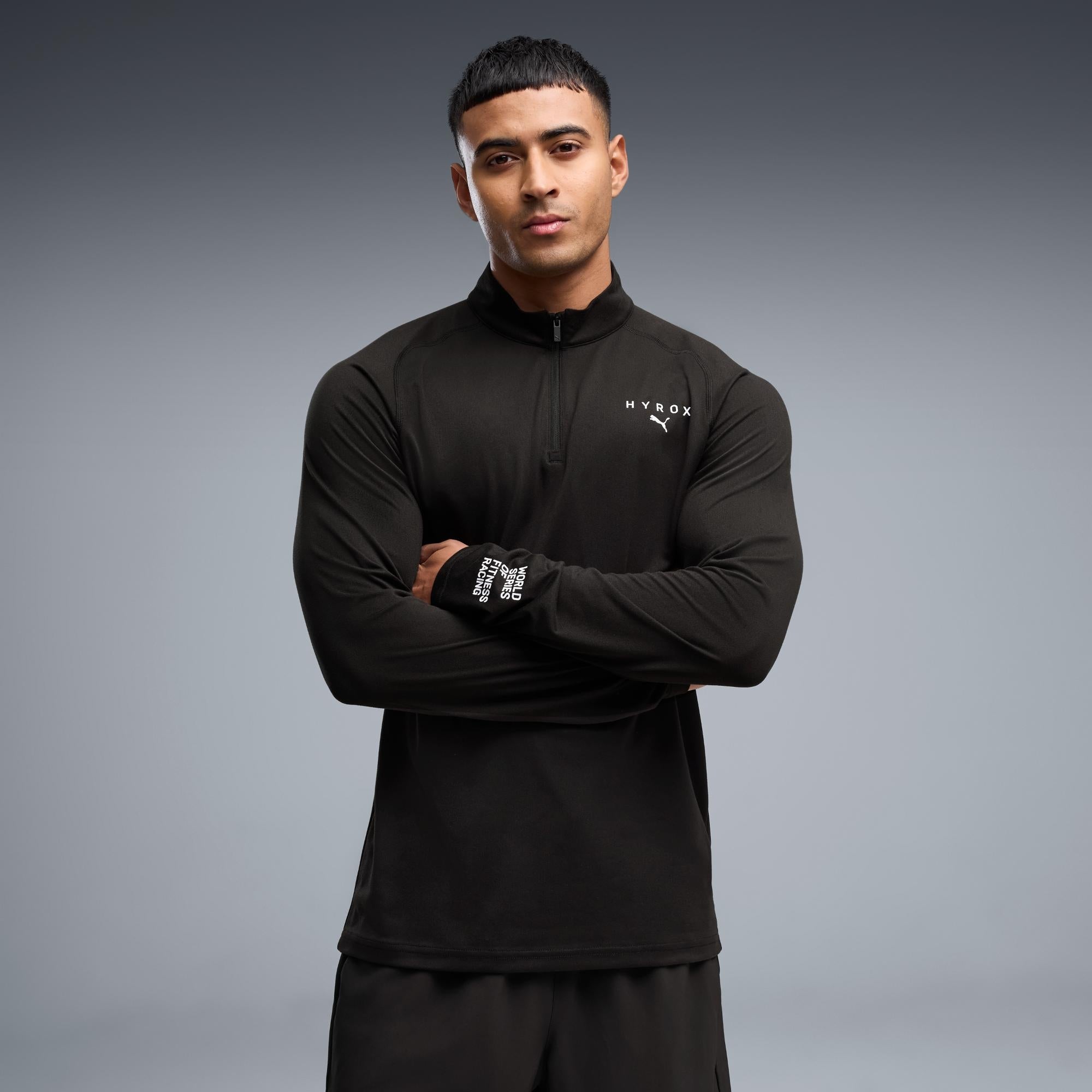 MEN'S 1/4 ZIP - black - S | HYROX Shop Official