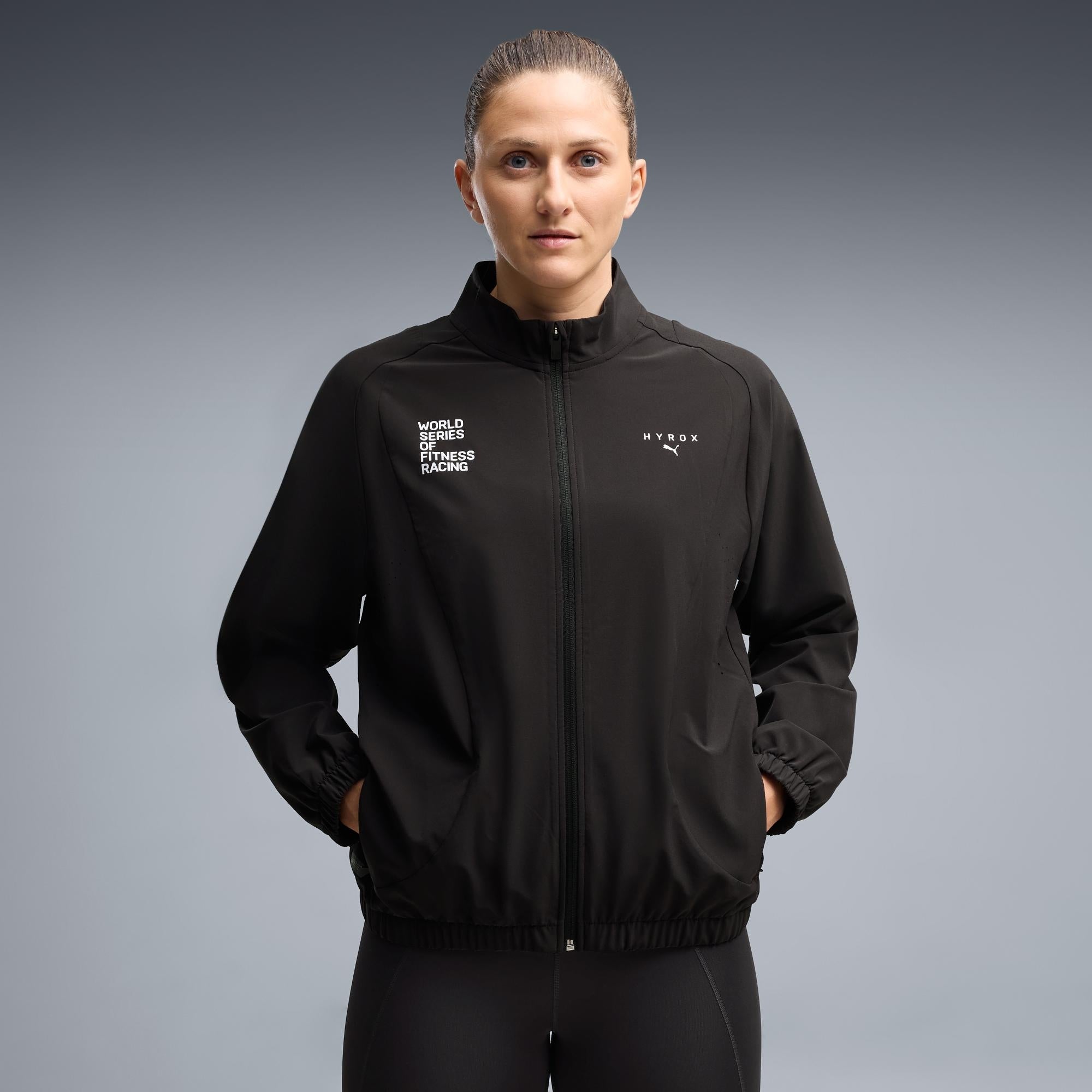 WOMEN'S DRYELITE WARM UP JACKET - black - M | HYROX Shop Official