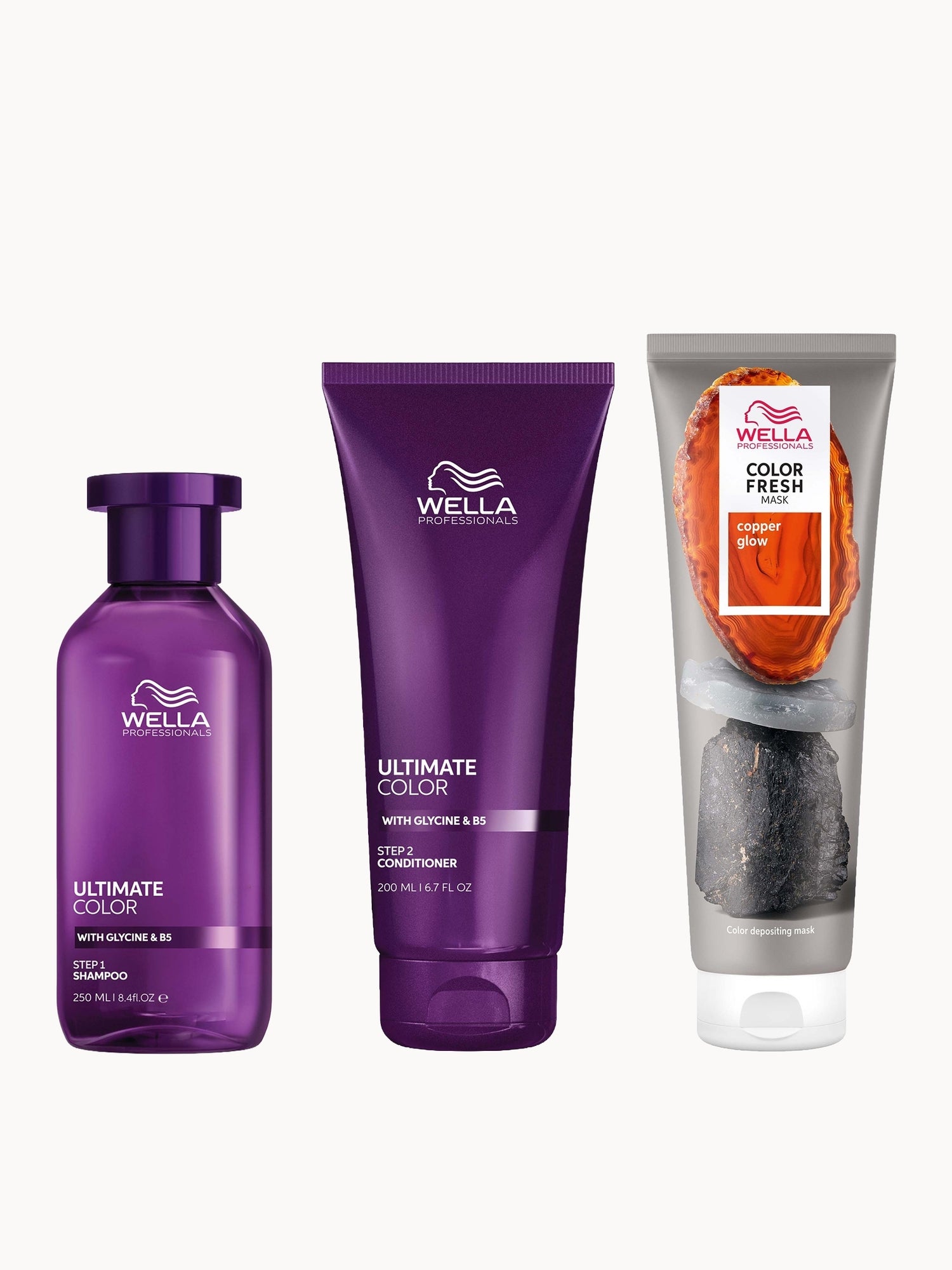 Ultimate Color Shampoo, Conditioner and Color Fresh Mask Bundle For all Coloured Hair - Copper Glow