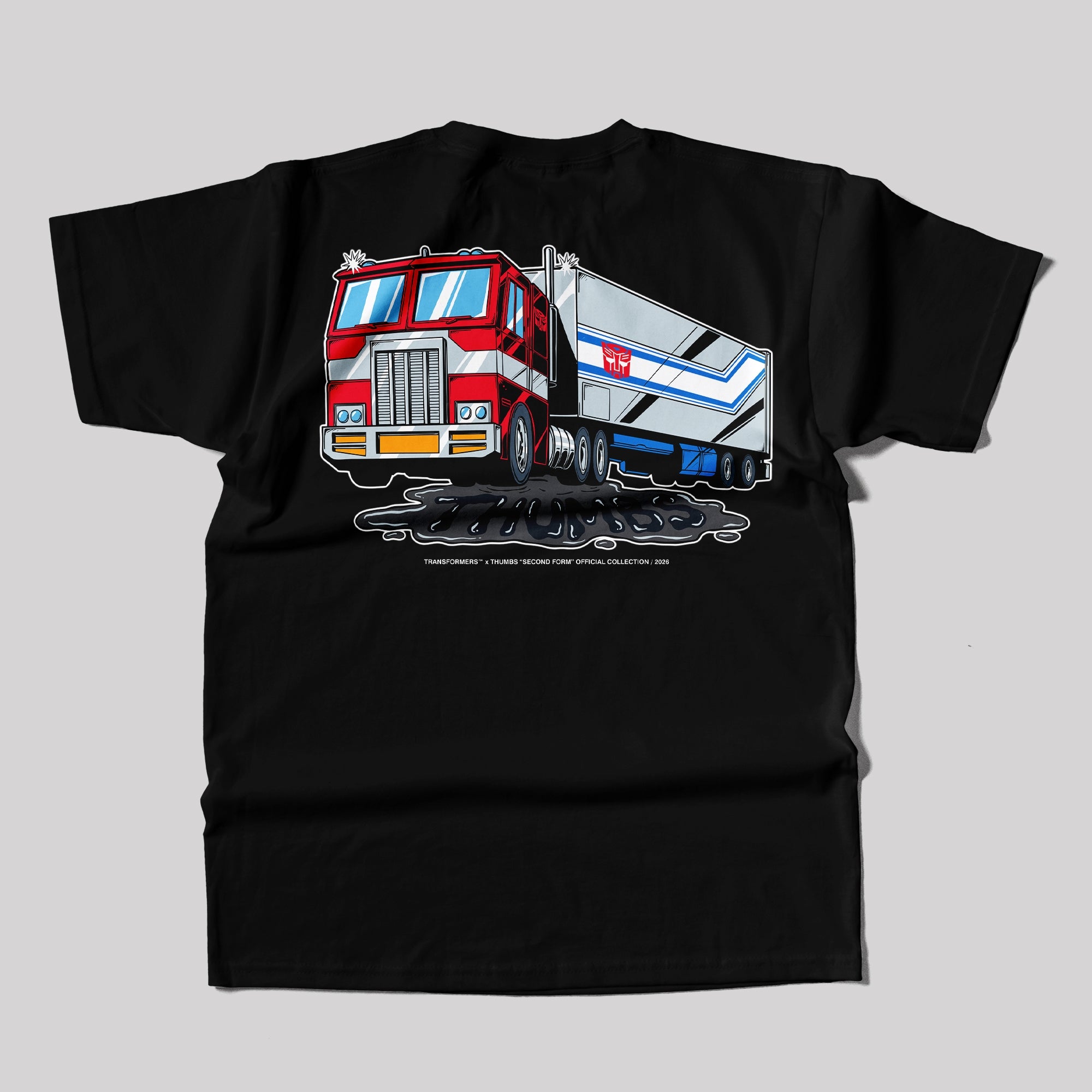 Transformers x THUMBS Optimus Prime Oil Spill T-Shirt Black - L