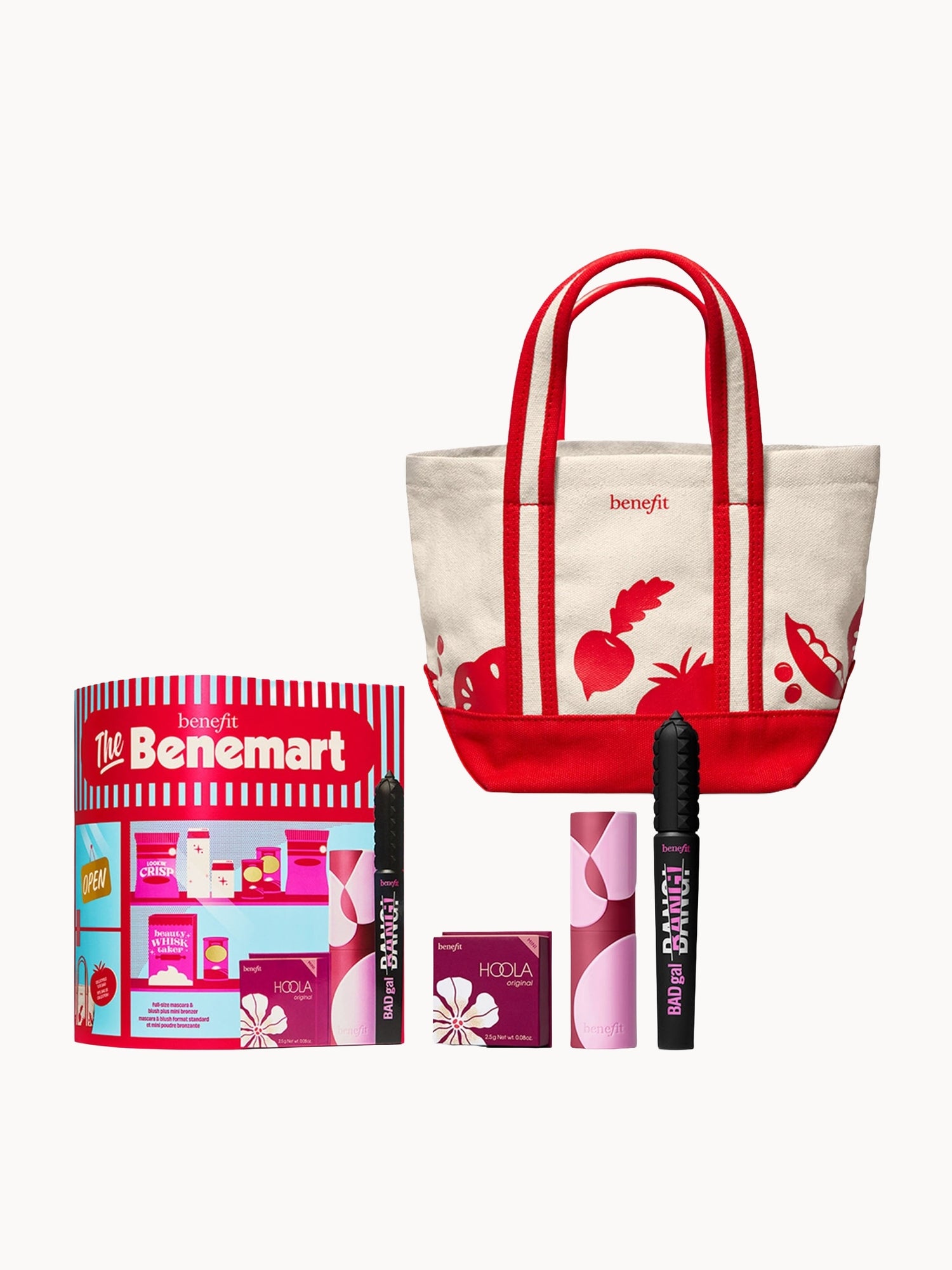 Benefit The Benemart, Badgal BANG Mascara, Gel Stick Blush & Hoola Bronzer Gift Set with Limited Edition Bag