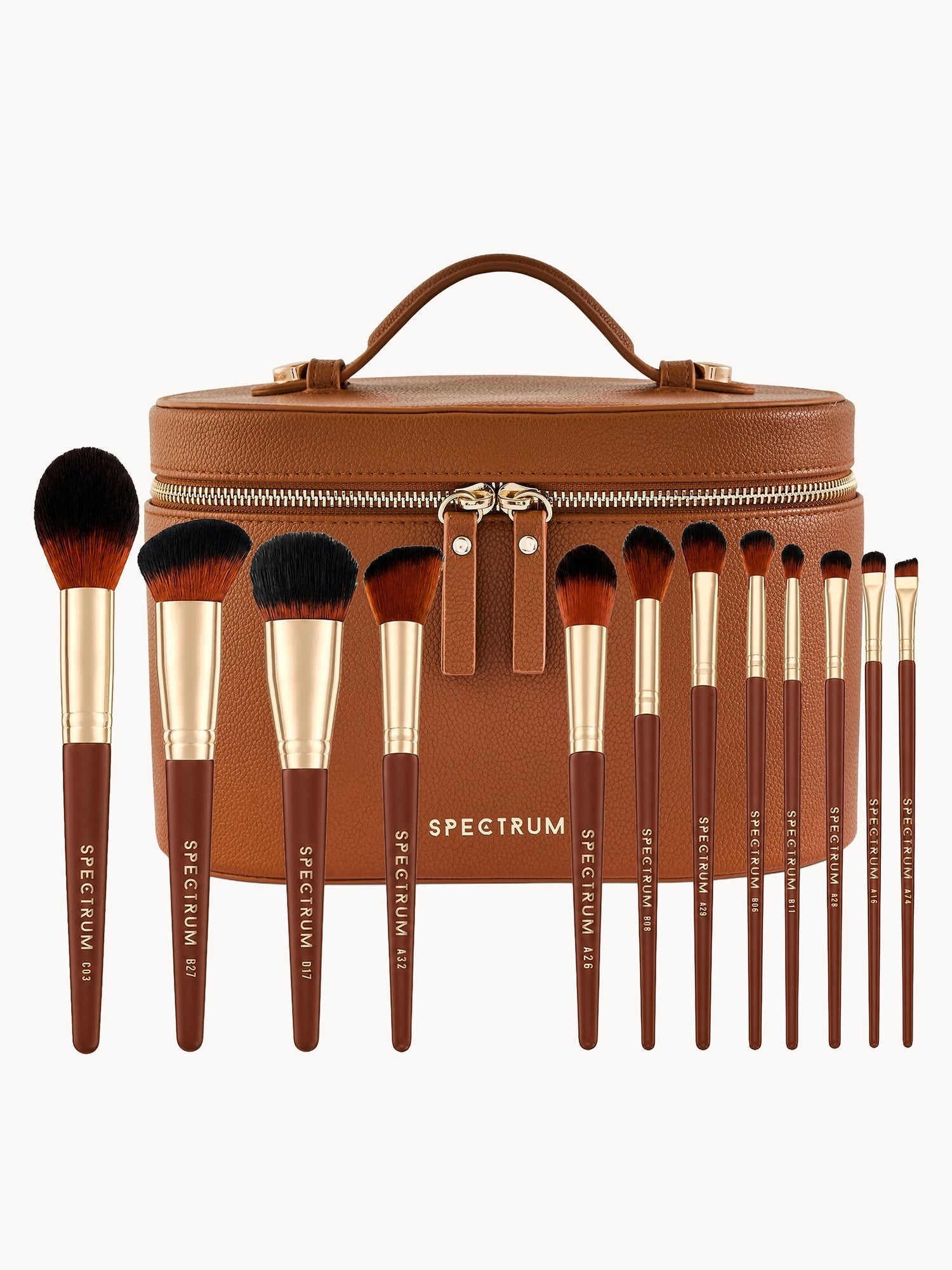 Spectrum Collections Pantherine Beautcase Vanity Case with 12-piece Makeup Brush Set
