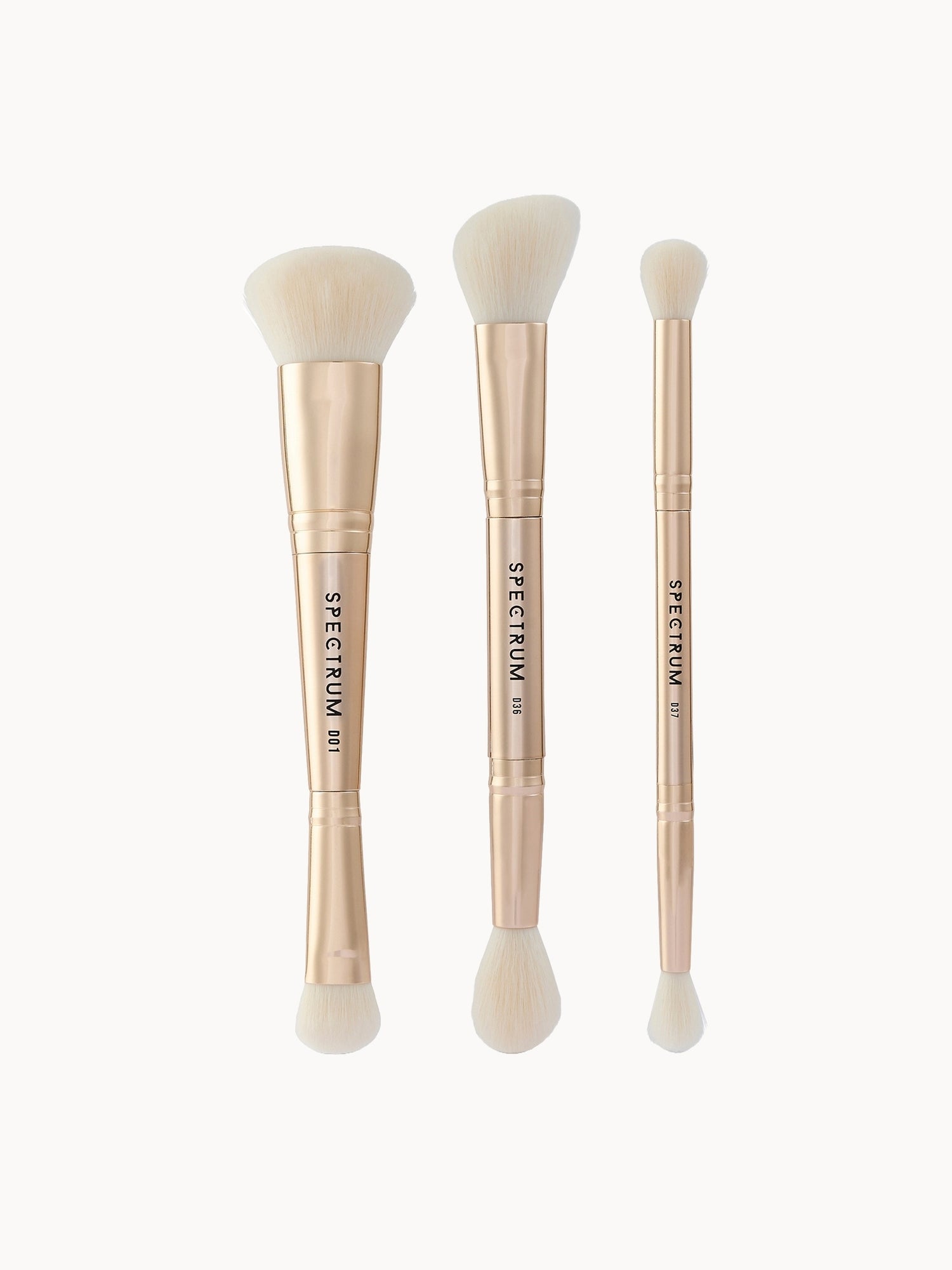 Spectrum Collections Gilded Glamour 3-Piece Luxury Dual Ended Makeup Brush Set