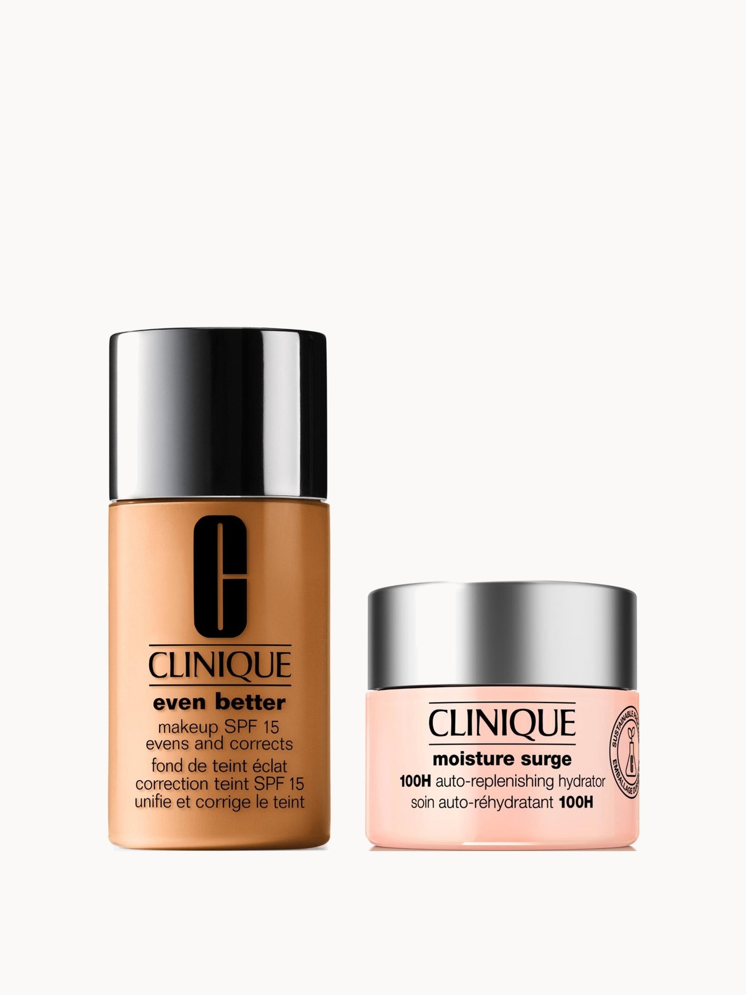Clinique Even Better Vitamin Makeup Foundation & Moisture Surge 100H Hydrator Moisturiser Bundle (Various Shades)
