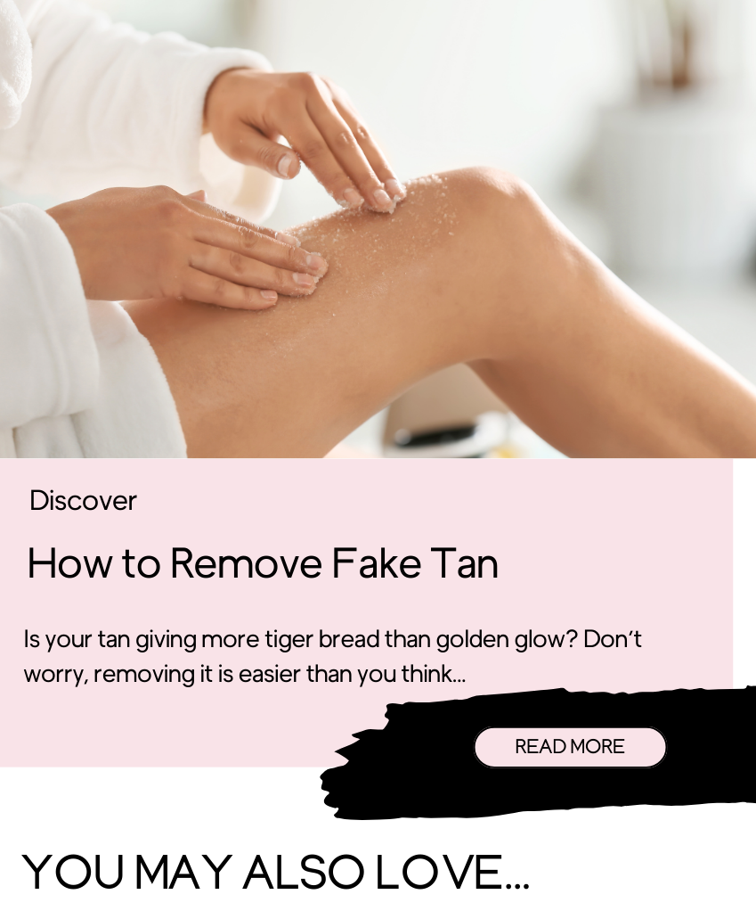 Woman removing her fake tan using a coffee scrub.