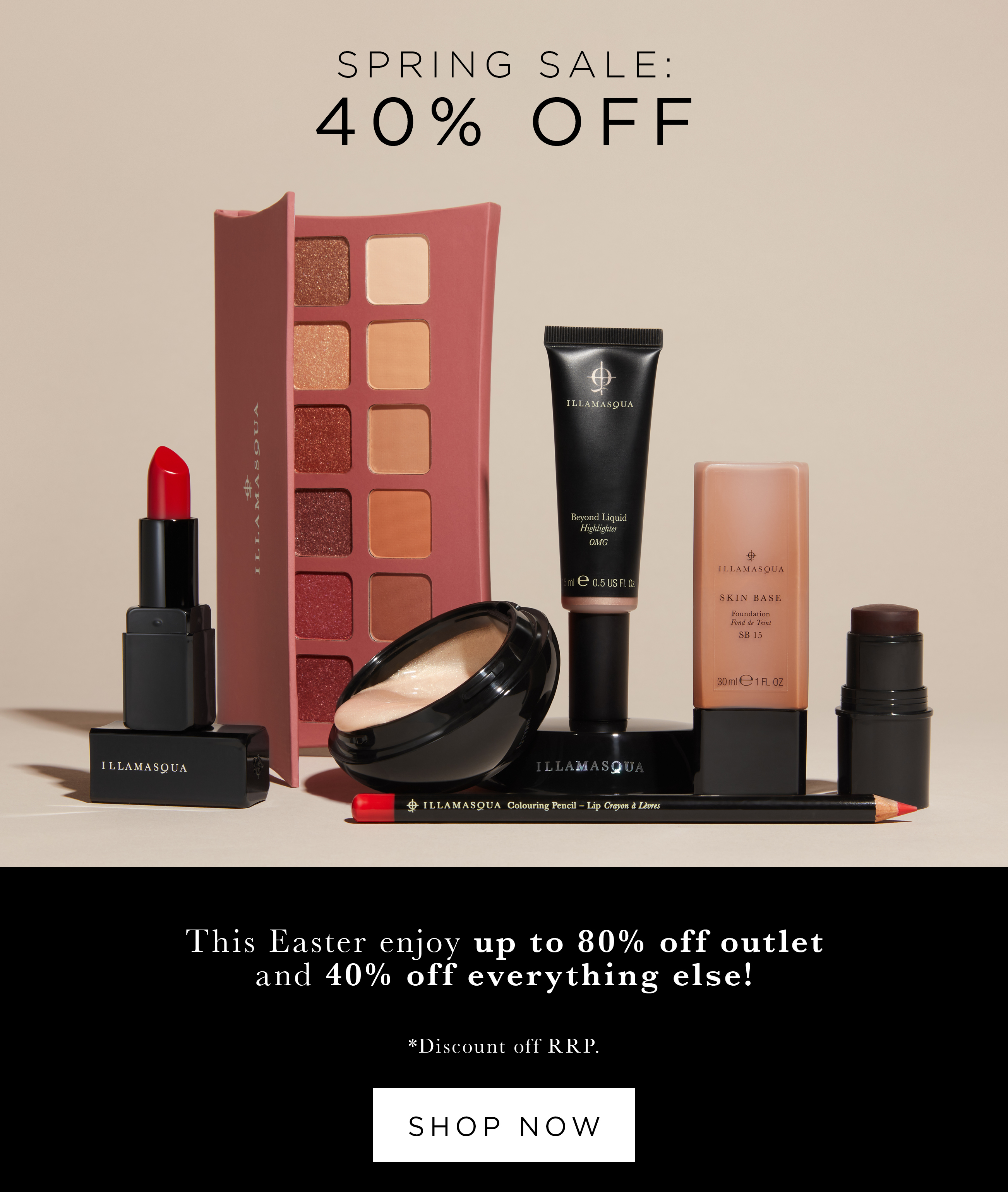 40 percent off bestsellers and up to 80 percent off outlet