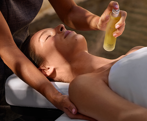 Glow From Within Facial Spa Treatment. Model receiving facial massage using ESPA products. Discover More