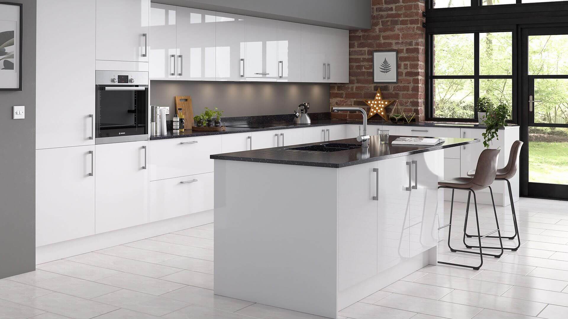 Homebase Modern Slab kitchen - White