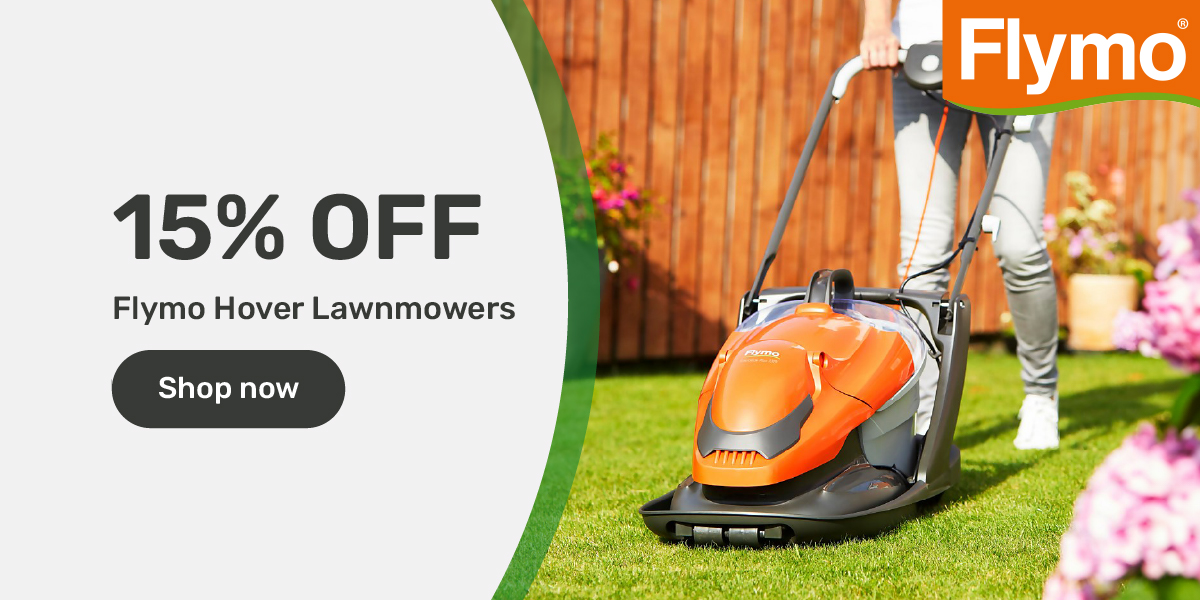 15% off Flymo Hover Lawn Mowers