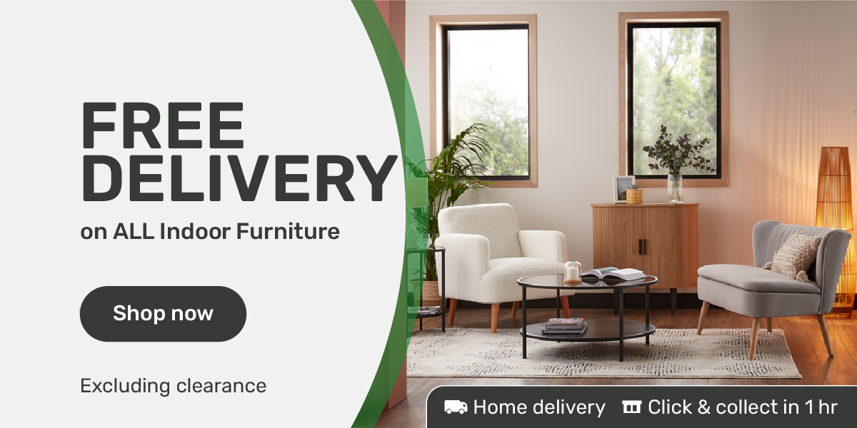 Free delivery on all indoor furniture (excluding clearance)