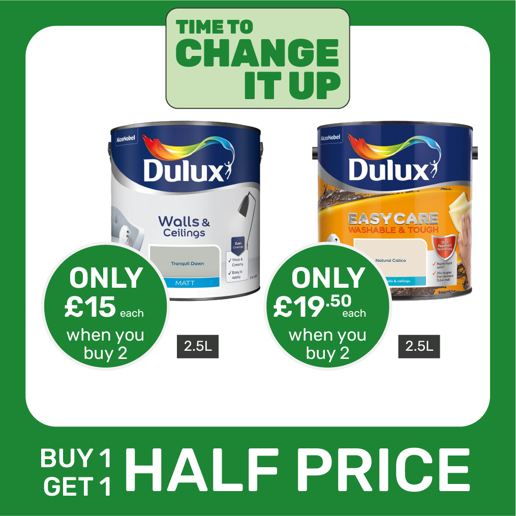 Buy 1 Get 1 HALF PRICE on Dulux Indoor Paint