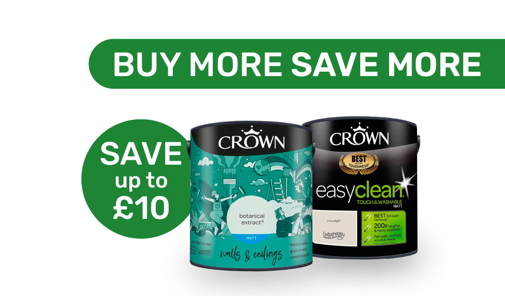 Buy 2 & Save on Crown Standard and Easyclean Paint 2.5L