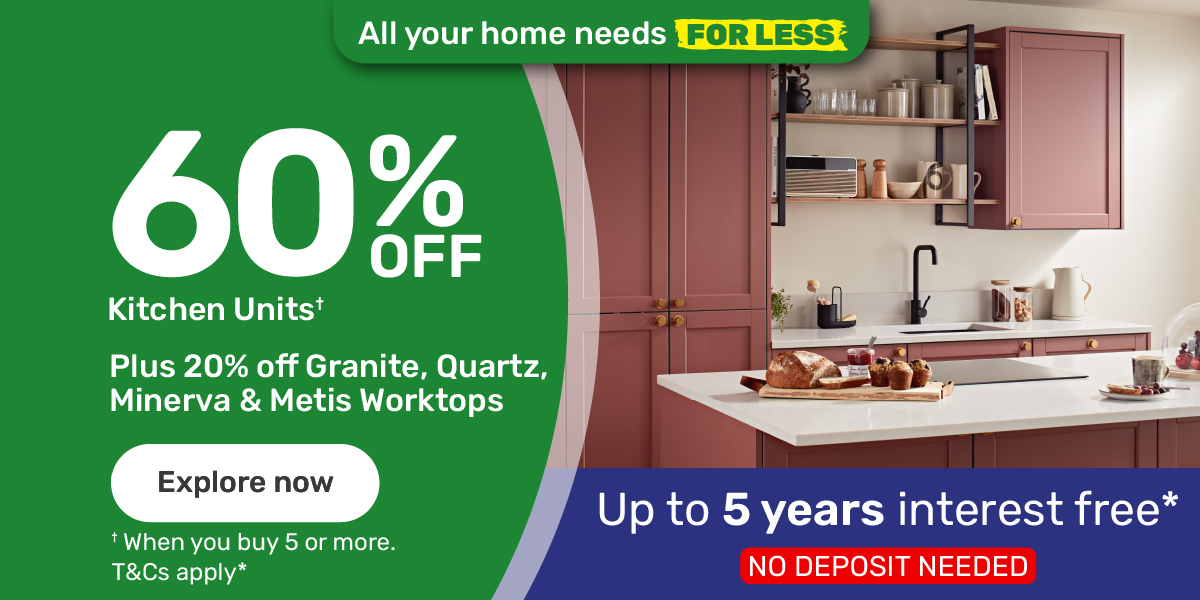 Plus 60% off kitchen units