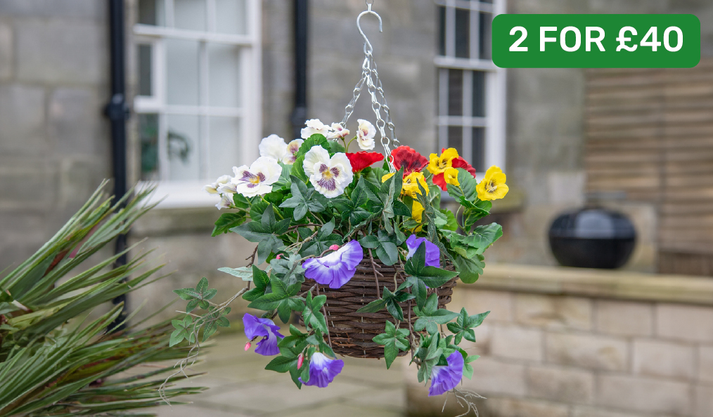 2 for £40 on selected Artificial Hanging Baskets