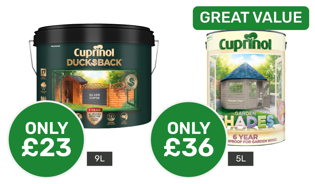 Great Value on Cuprinol Ducksback & Garden Shades