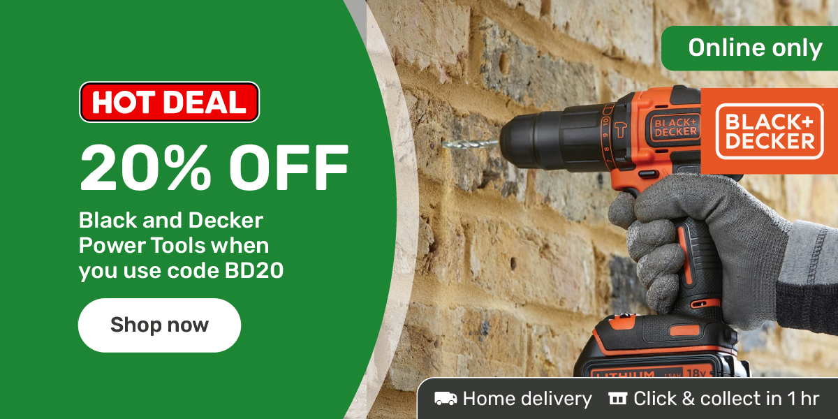 20% off Black and Decker Power Tools when you use code: BD20