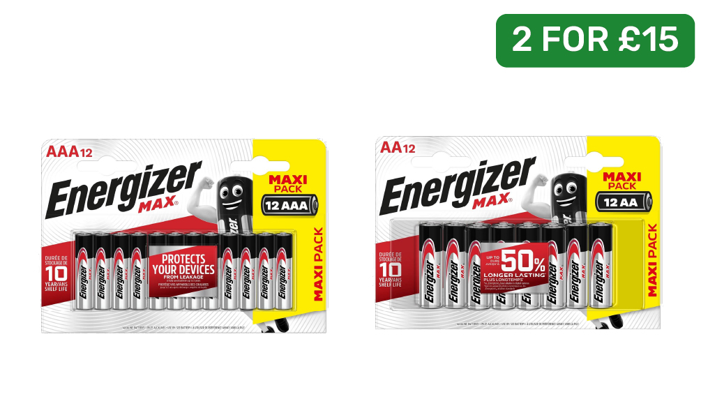 2 for £15 on Selected Batteries