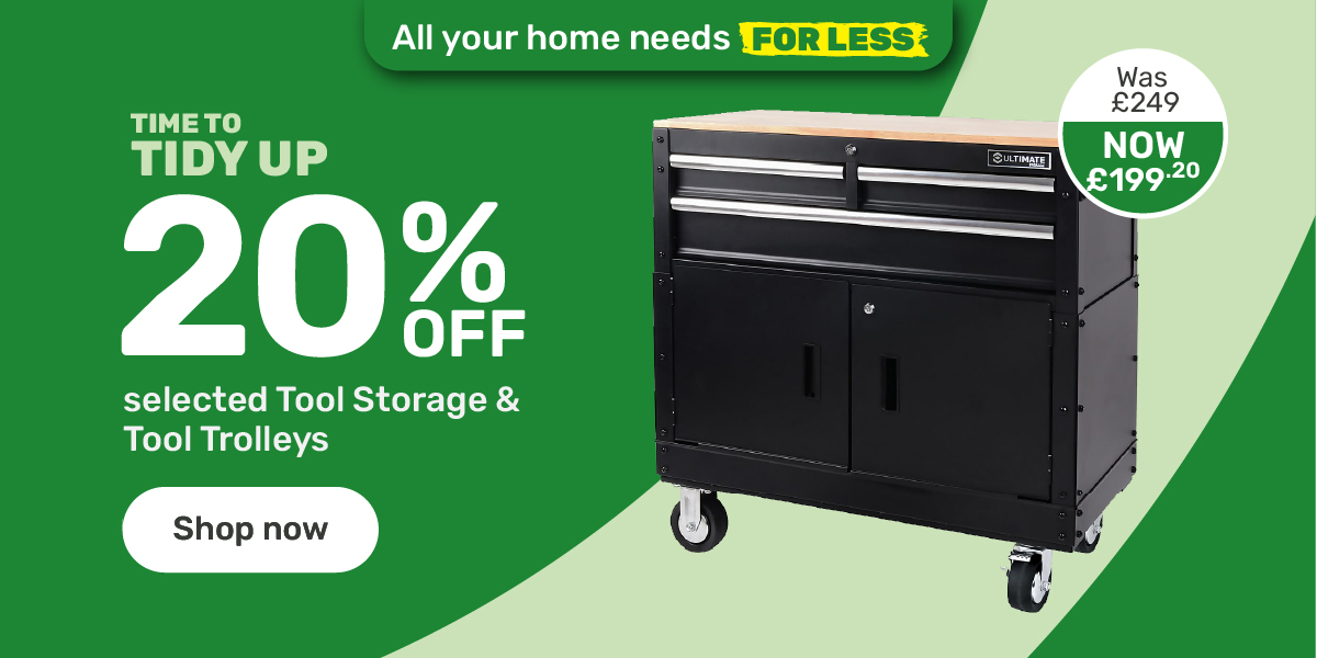 Save 20% on selected tool storage and trolleys