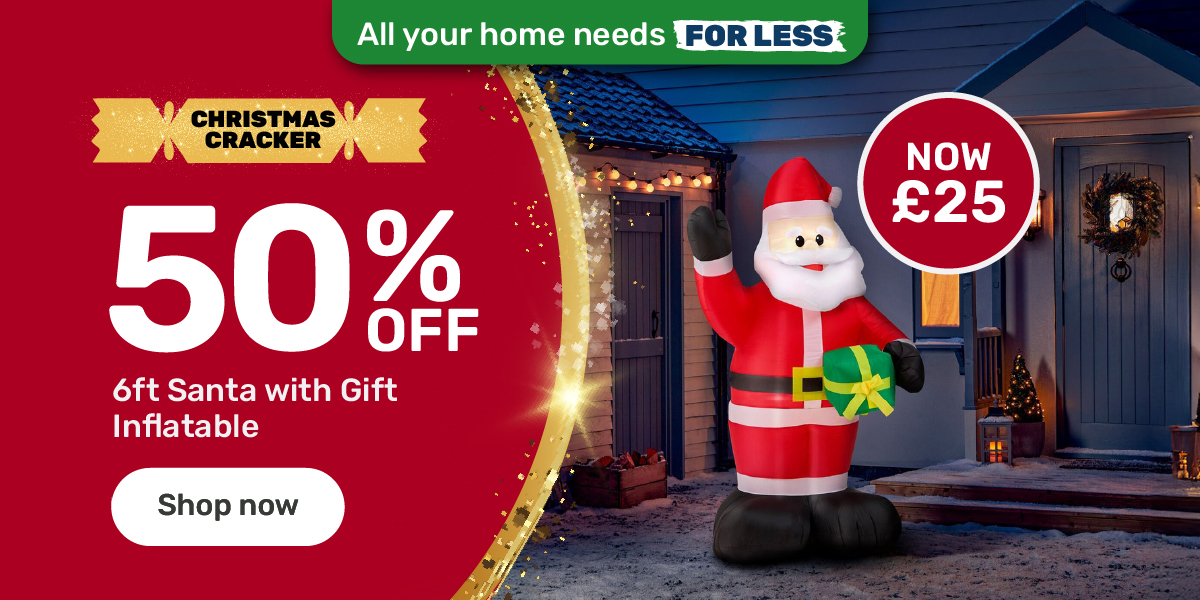 50% off Inflatable Santa with Gift