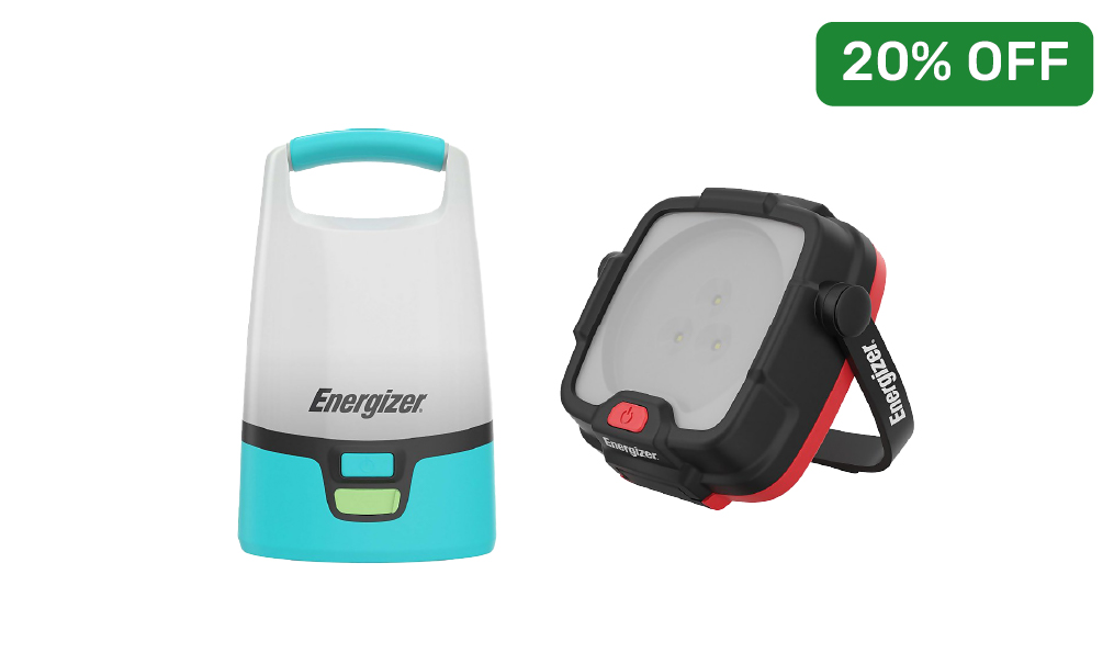 20% off ALL Energizer Torches, Lanterns, Rechargable Batteries and Chargers