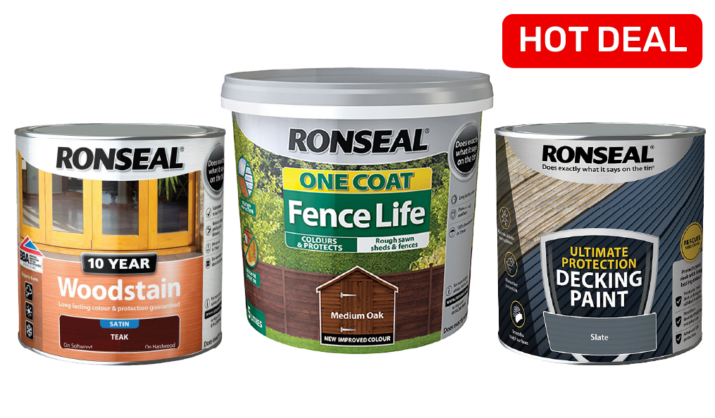 Buy One Get 1 HALF PRICE on Ronseal Outdoor Paint