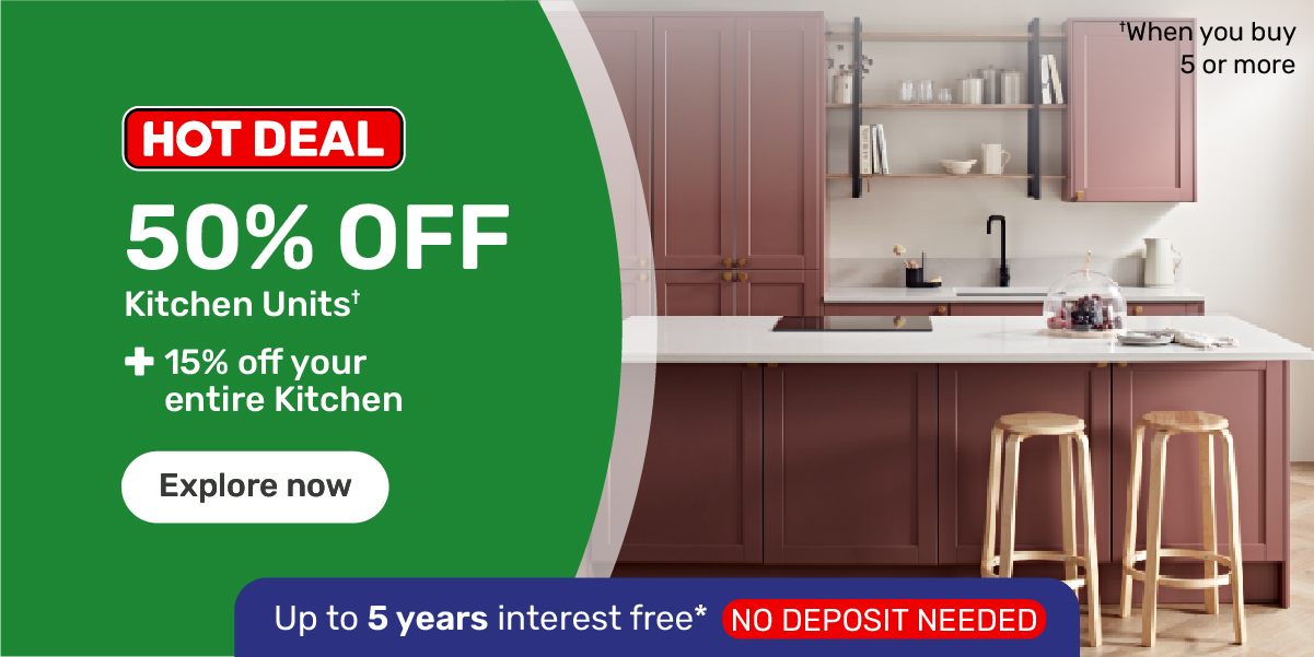 50% OFF Kitchen Units + 15% off your entire Kitchen