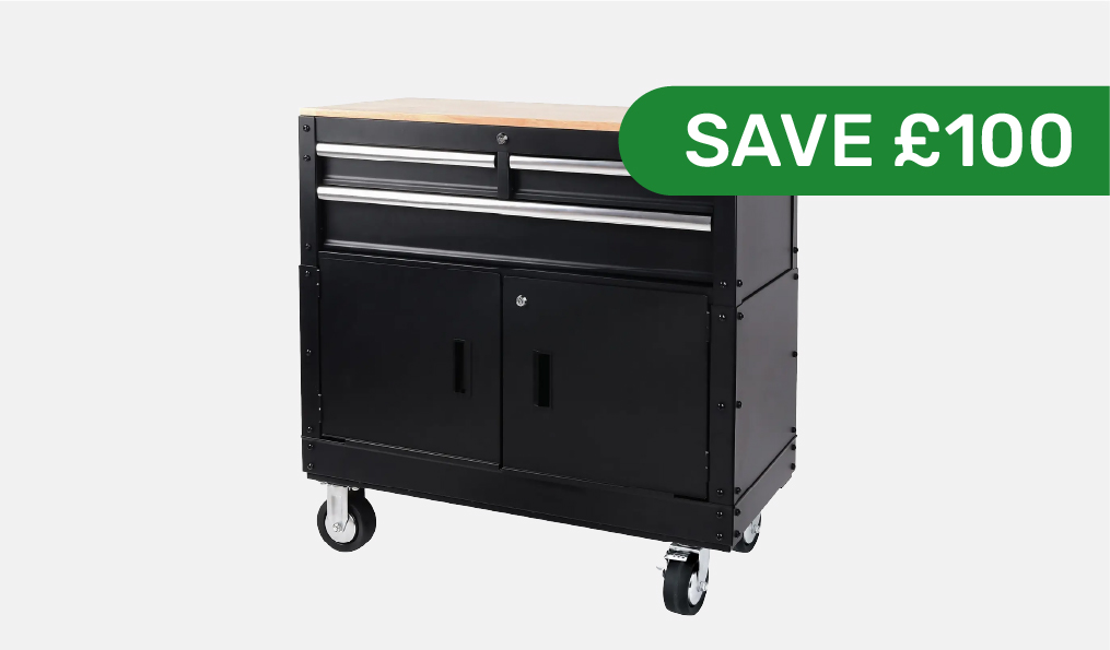 Save £100 on 36 Mobile Workbench With Tool Storage use code: SAVE100