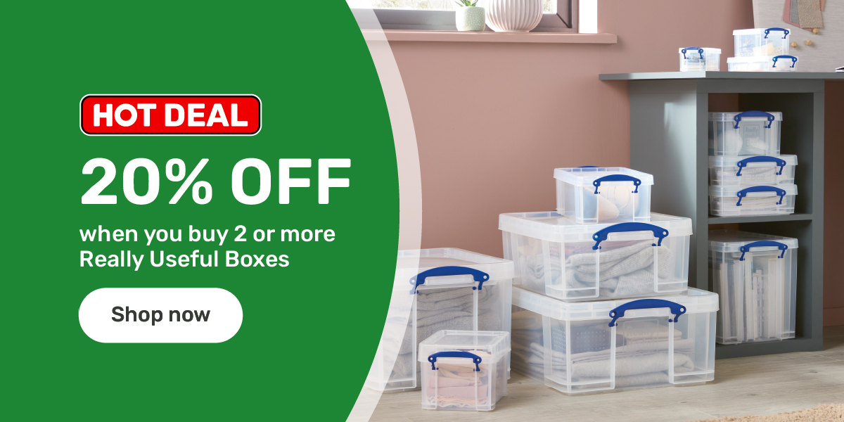 20% off when you buy 2 or more Really Useful Boxes