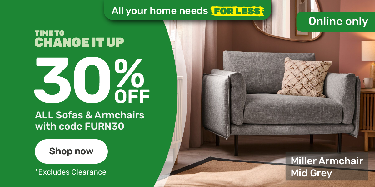 30% off selected Furniture with code FURN30