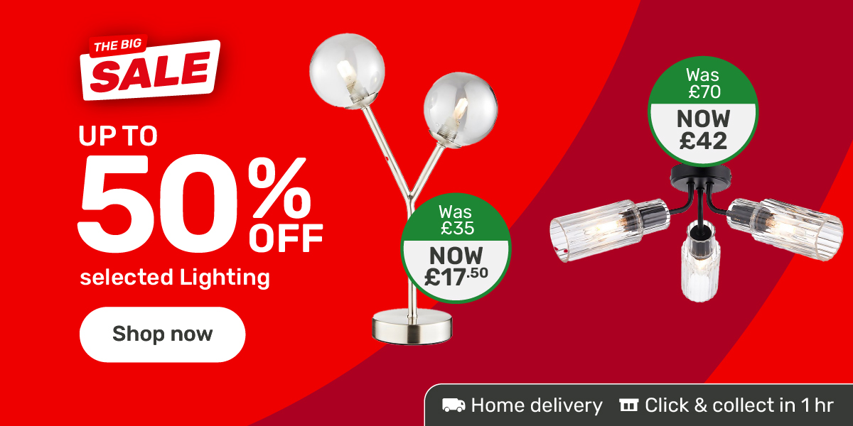 Up to 50% off Selected Lighting
