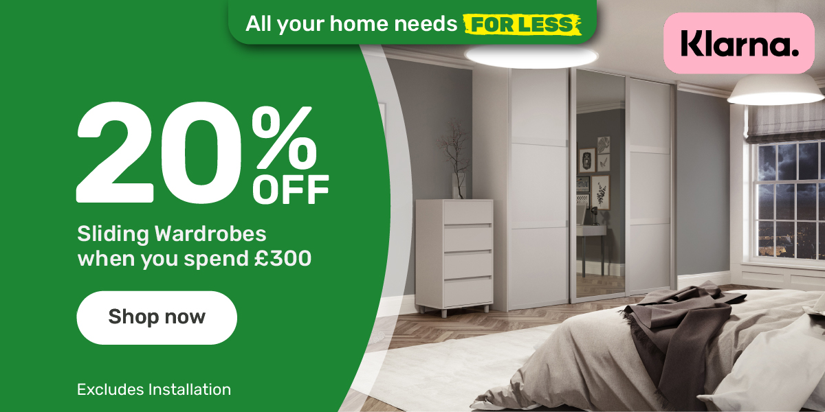 20% off when you spend £300 on Sliding Wardrobes